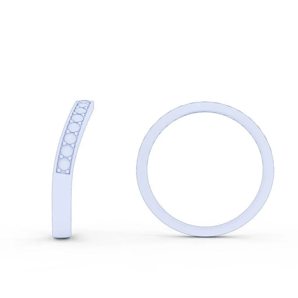 Round Diamond Stackable Ring Matching Wedding Band - Image 8