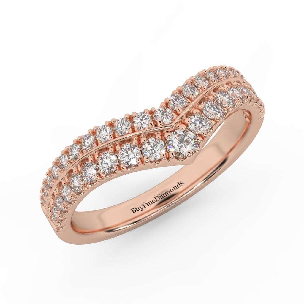 0.60 Ct D/VS Lab Diamond Stacking Wedding Ring Band 9k/18 k Gold - Image 4