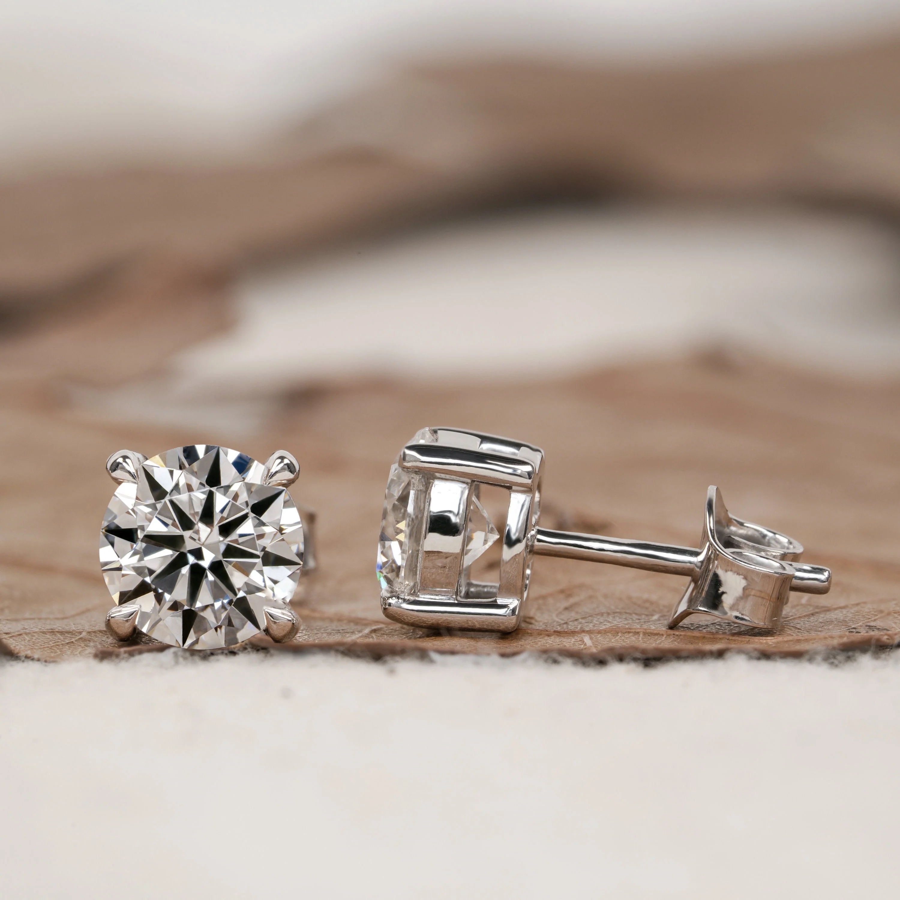 2-4ct Round Diamond Stud Earrings – Platinum, G/VVS-VS (IGI Certified) - Image 4