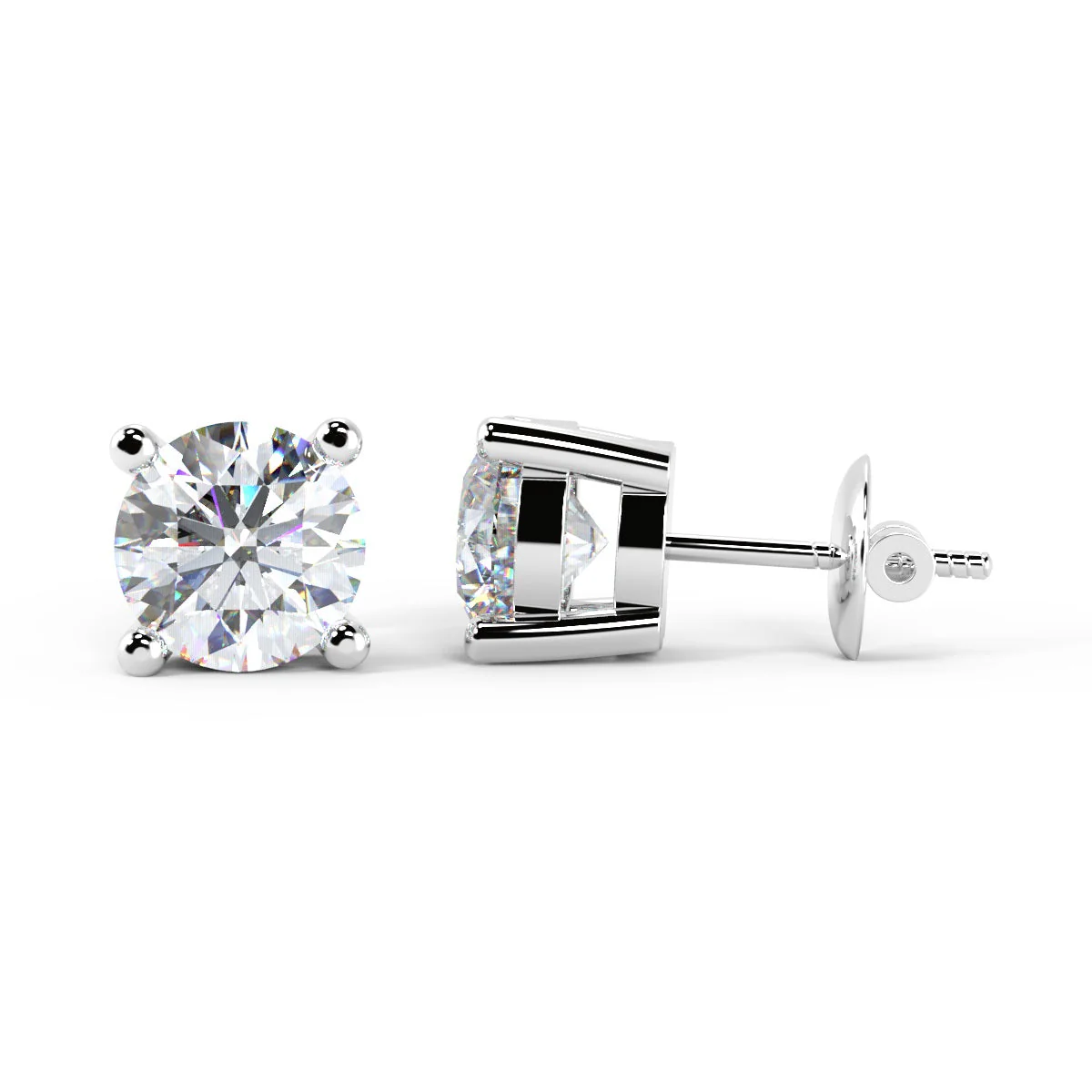 2-4ct Round Diamond Stud Earrings – Platinum, G/VVS-VS (IGI Certified) - Image 5