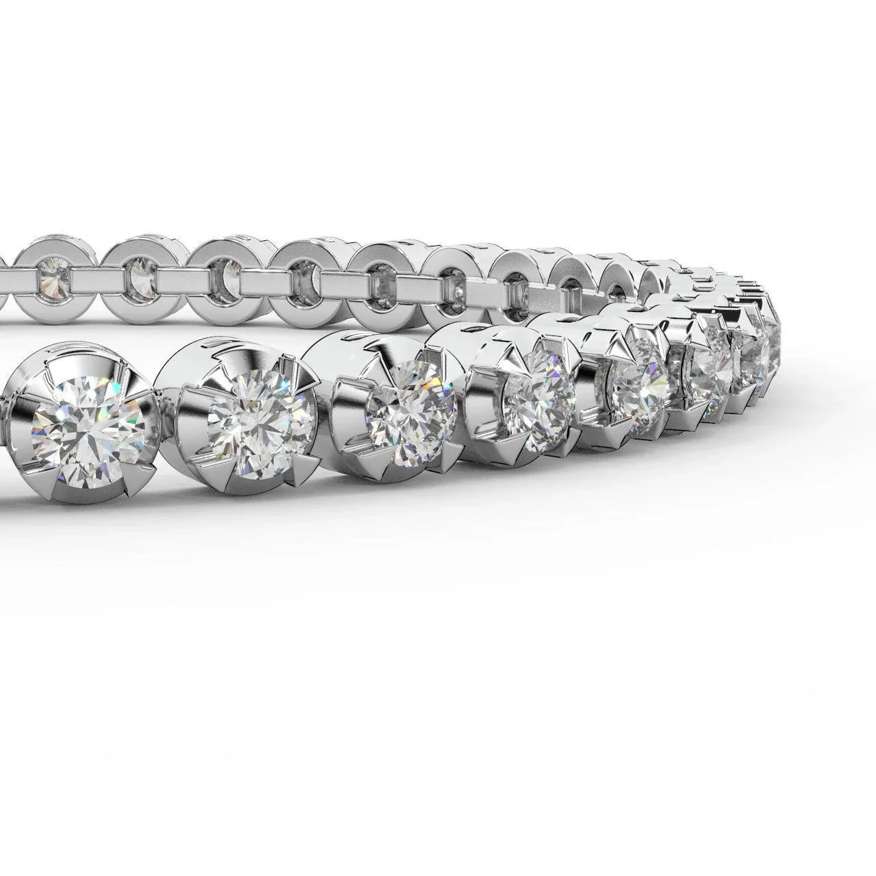 1.50Ct Natural Round Diamond Tennis Bracelet Crafted in 9k Gold - Image 5