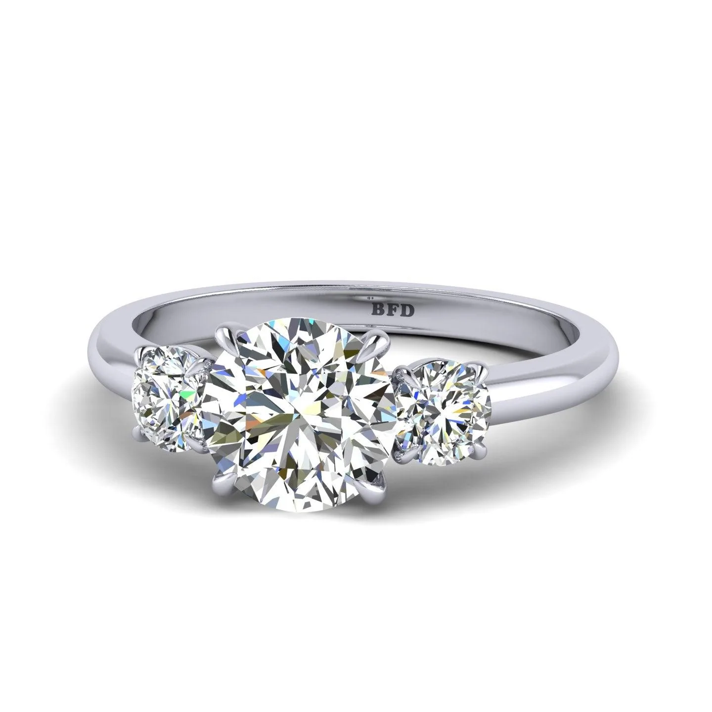 Round Diamond Three Stone Engagement Ring in Platinum 1.00Ct-3.00Ct - Image 5