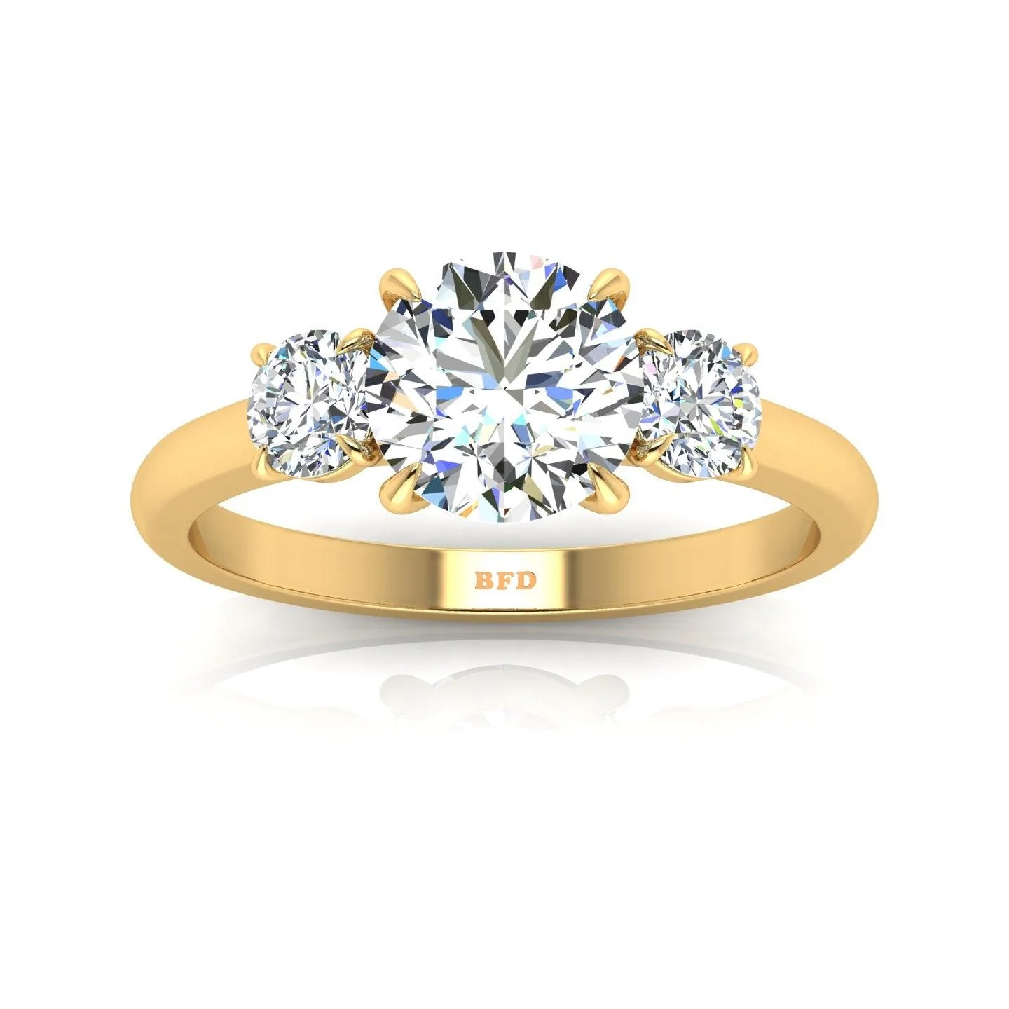Round Diamond Three Stone Engagement Ring in Platinum 1.00Ct-3.00Ct - Image 6