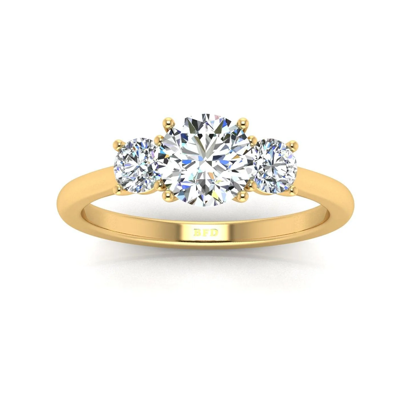Round Diamond Trilogy Engagement Ring in Platinum 1.50Ct - Image 3