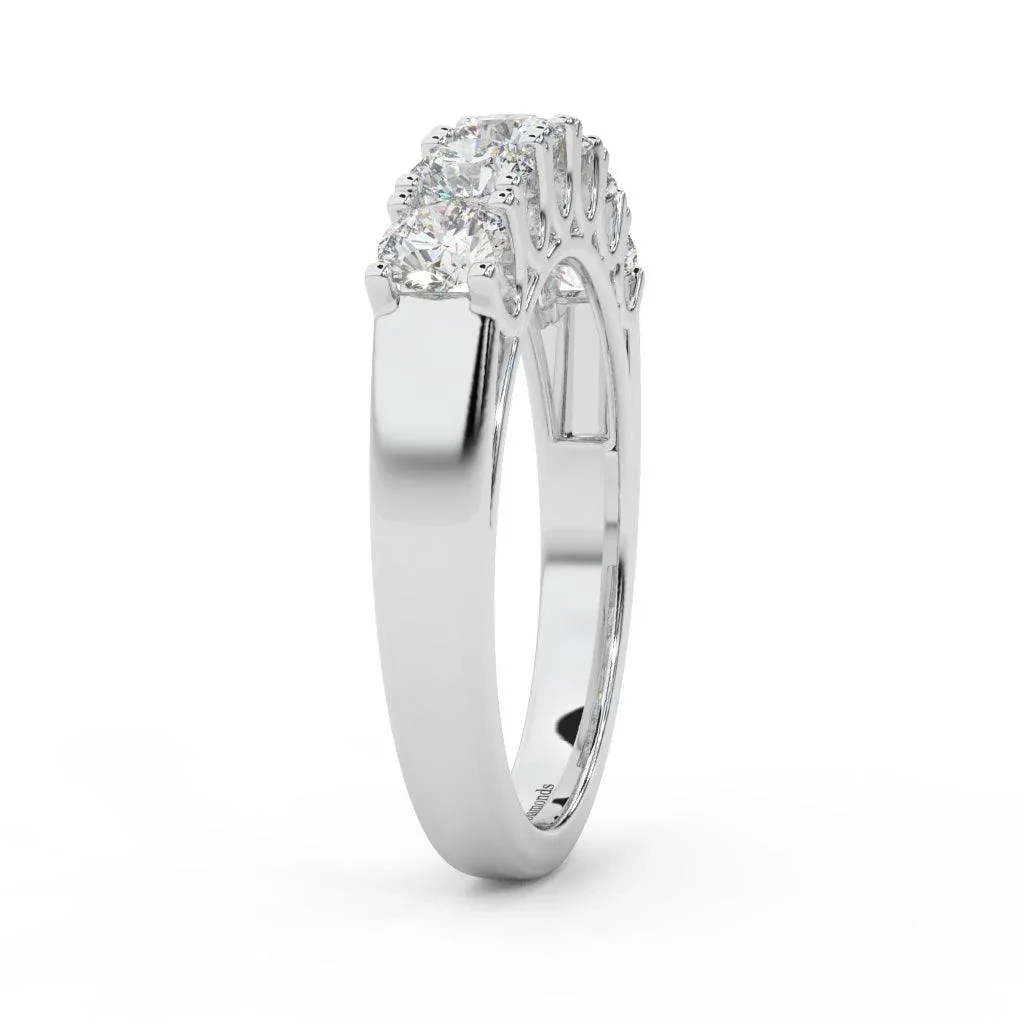 1.00ct D/VVS Round Diamond U Prong Eternity Rings For Women - Image 5
