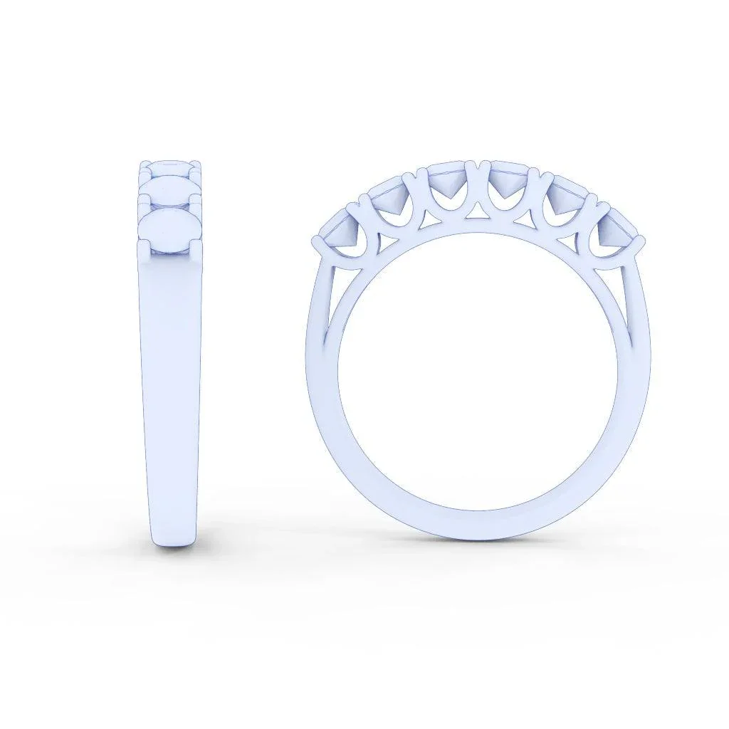 1.00ct D/VVS Round Diamond U Prong Eternity Rings For Women - Image 8