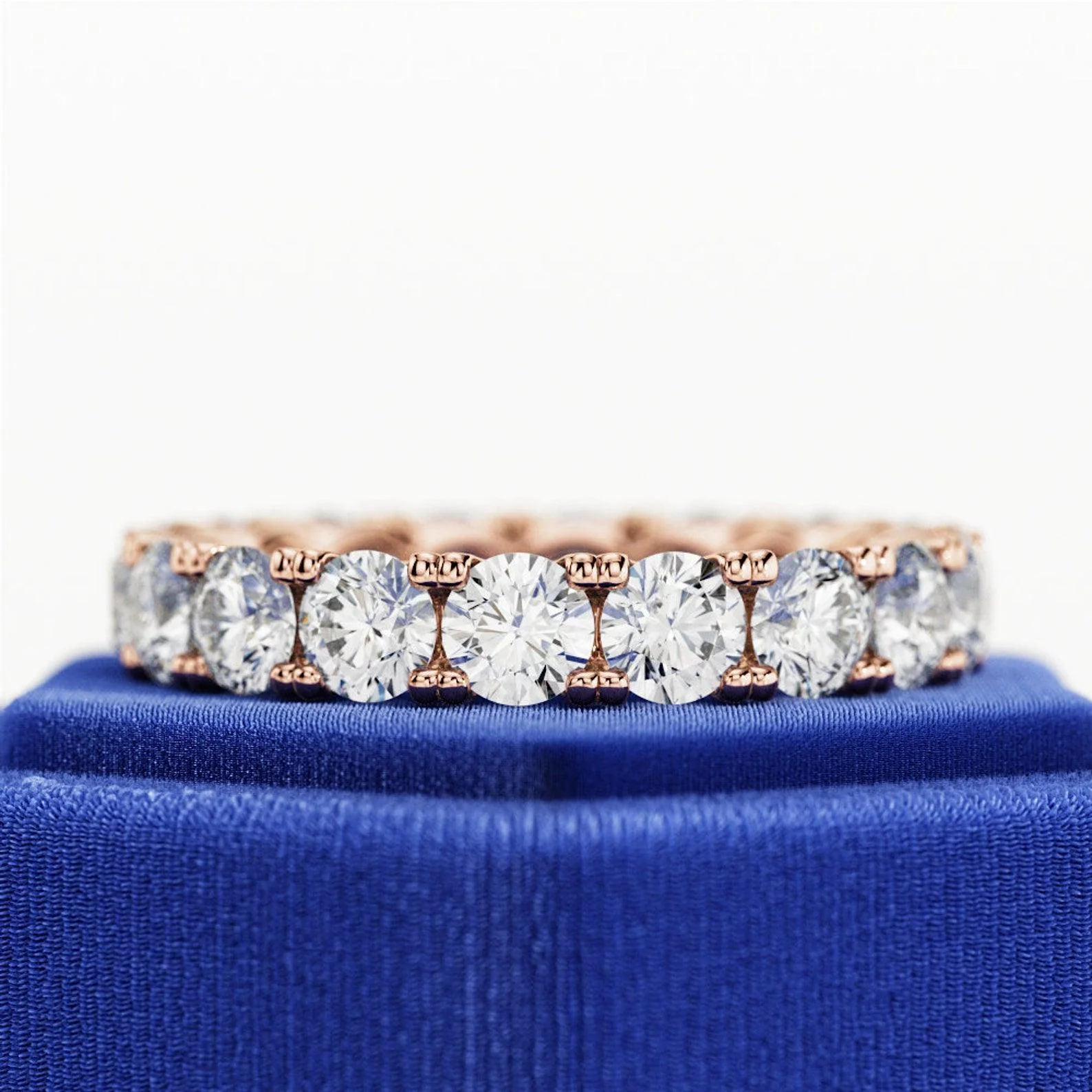 Round Diamond U Prong Full Eternity Ring for Women's - 2.00Carat - 3.00Carat - D/VVS - Image 3