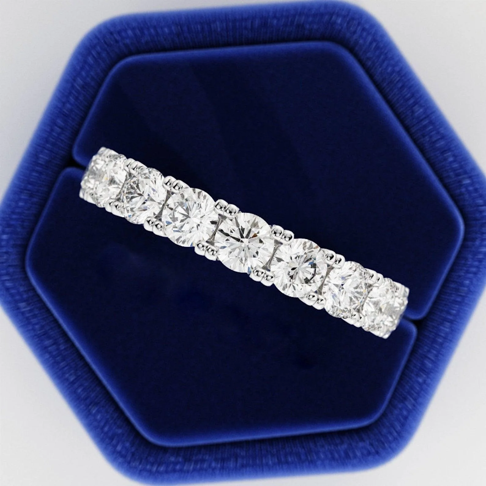 Round Diamond U Prong Full Eternity Ring for Women's - 2.00Carat - 3.00Carat - D/VVS - Image 5