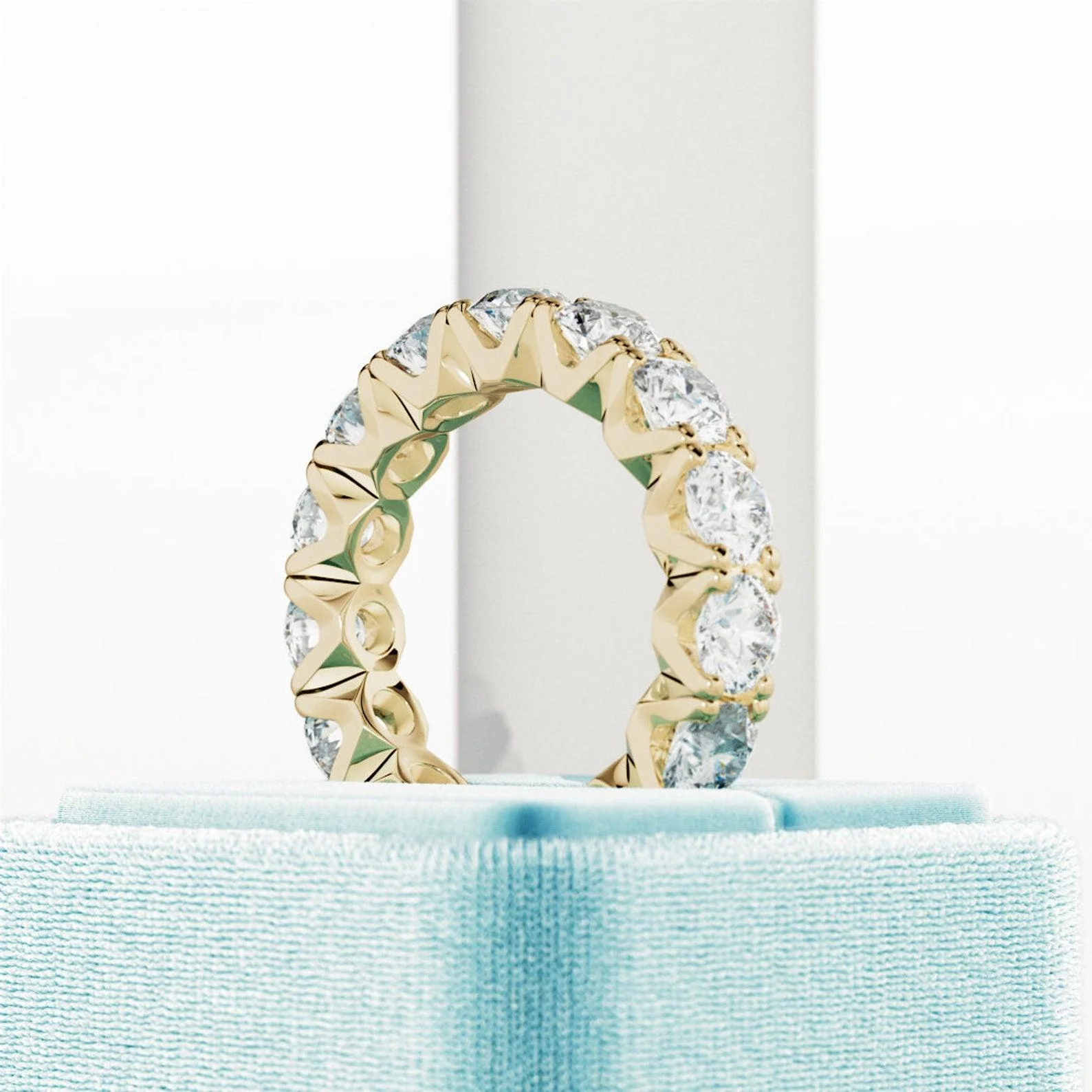 Round Diamond V Prong Full Eternity Ring for Women's - 4.00Carat - 6.00Carat - D/VVS - Image 3