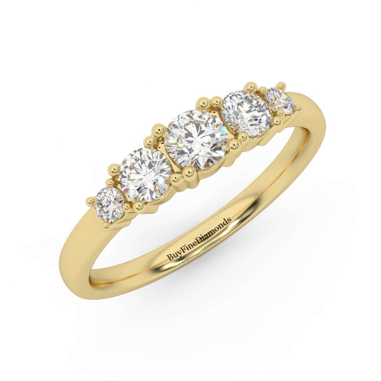 AMADA 5 STONE LAB DIAMOND ETERNITY RING 0.50CT D/VVS - Image 3