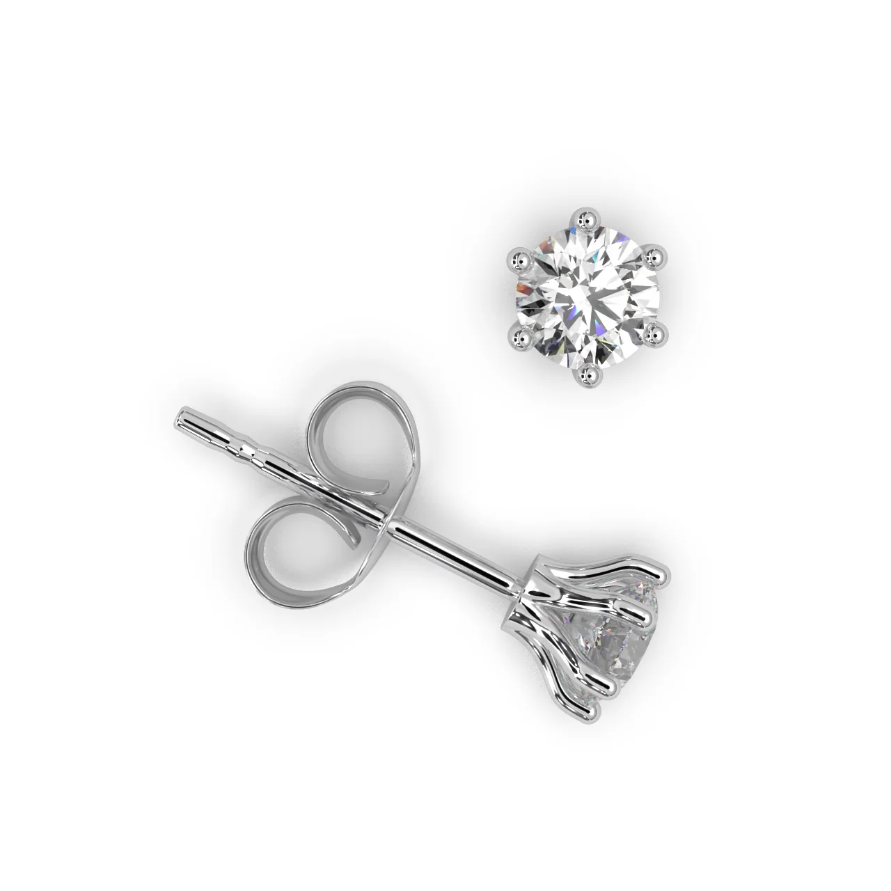 Round Lab Diamond Crow Stud Earrings - 1.00Ct - 2.00Ct - Image 10