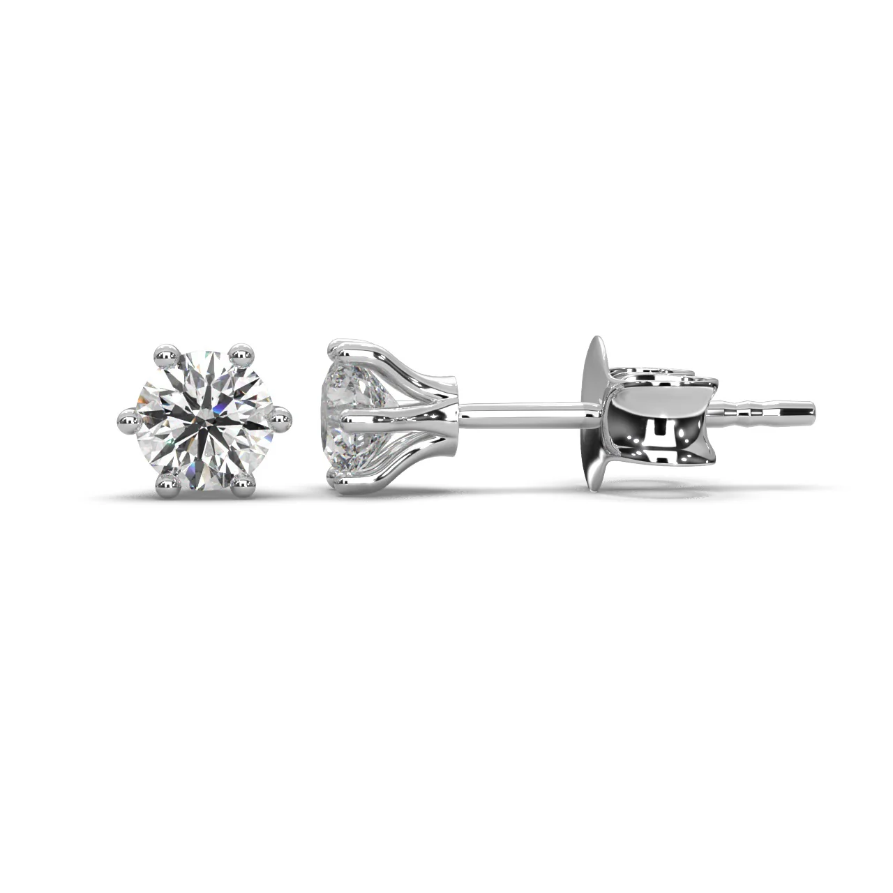 Round Lab Diamond Crow Stud Earrings - 1.00Ct - 2.00Ct - Image 3
