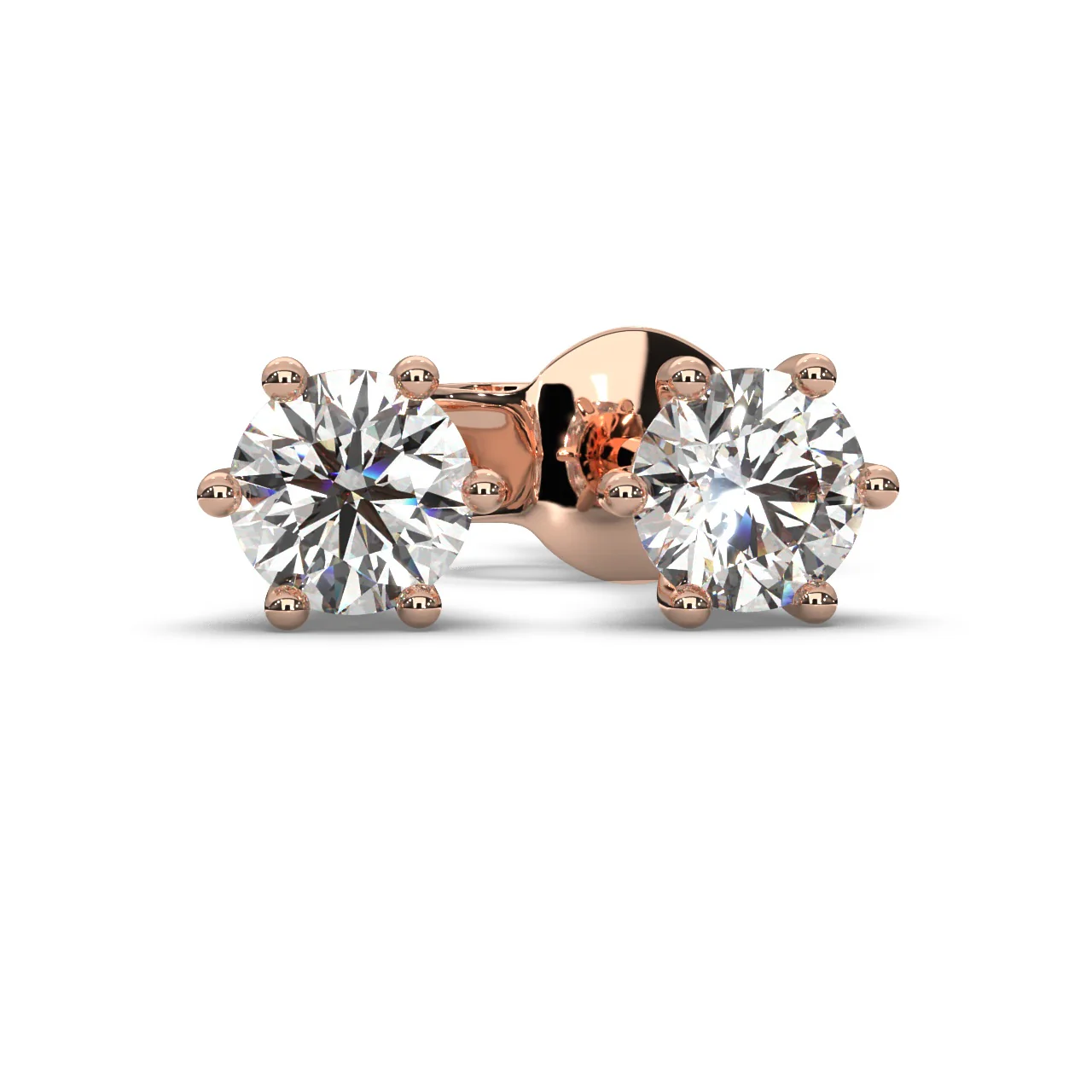 Round Lab Diamond Crow Stud Earrings - 1.00Ct - 2.00Ct - Image 4