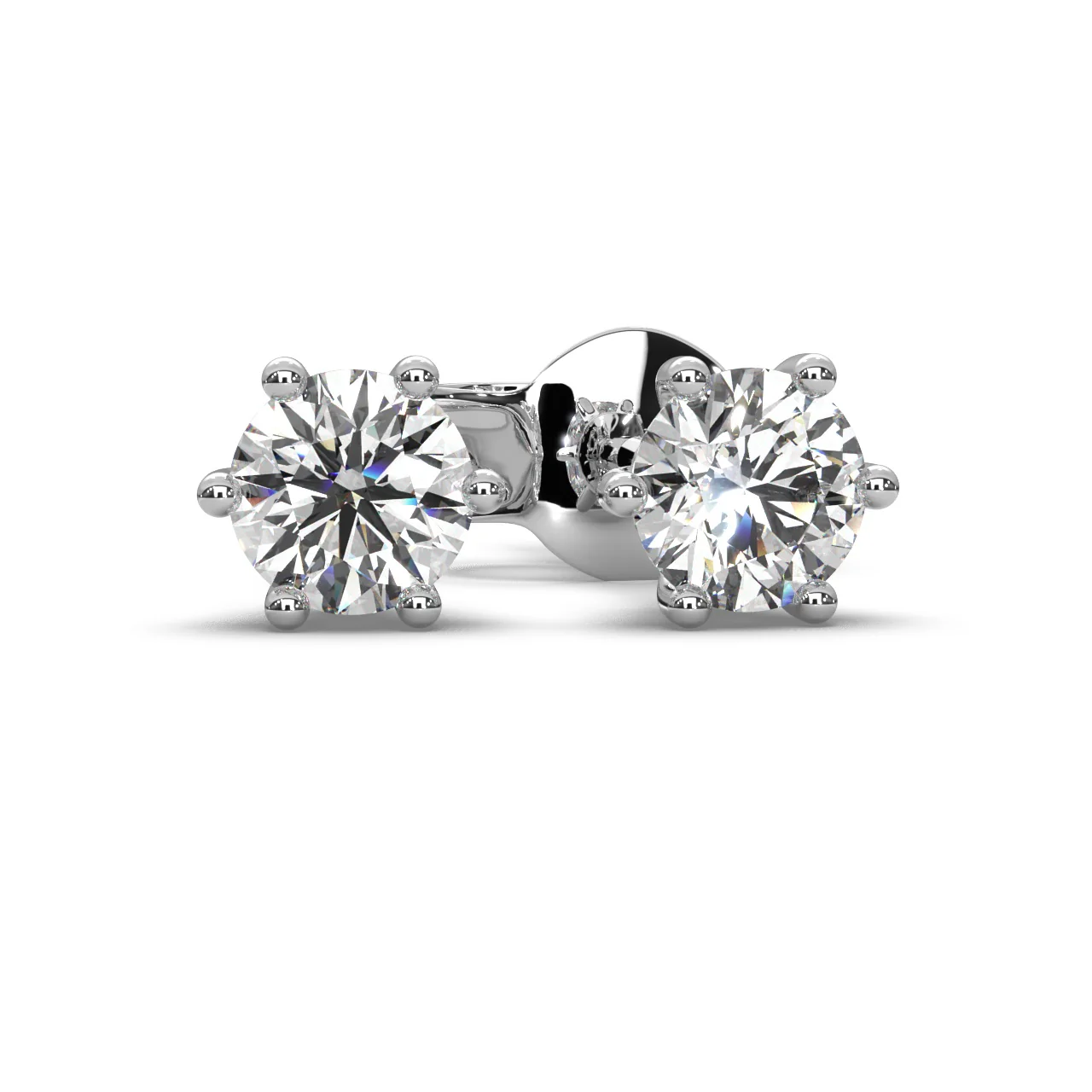 Round Lab Diamond Crow Stud Earrings - 1.00Ct - 2.00Ct - Image 5