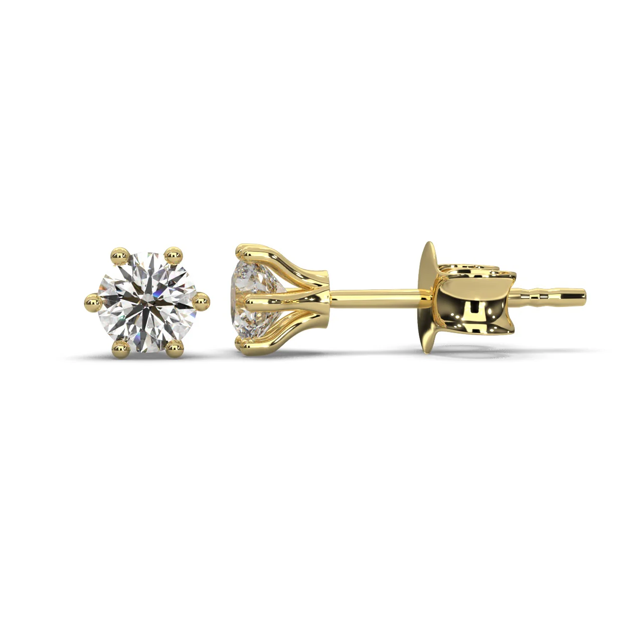 Round Lab Diamond Crow Stud Earrings - 1.00Ct - 2.00Ct - Image 6