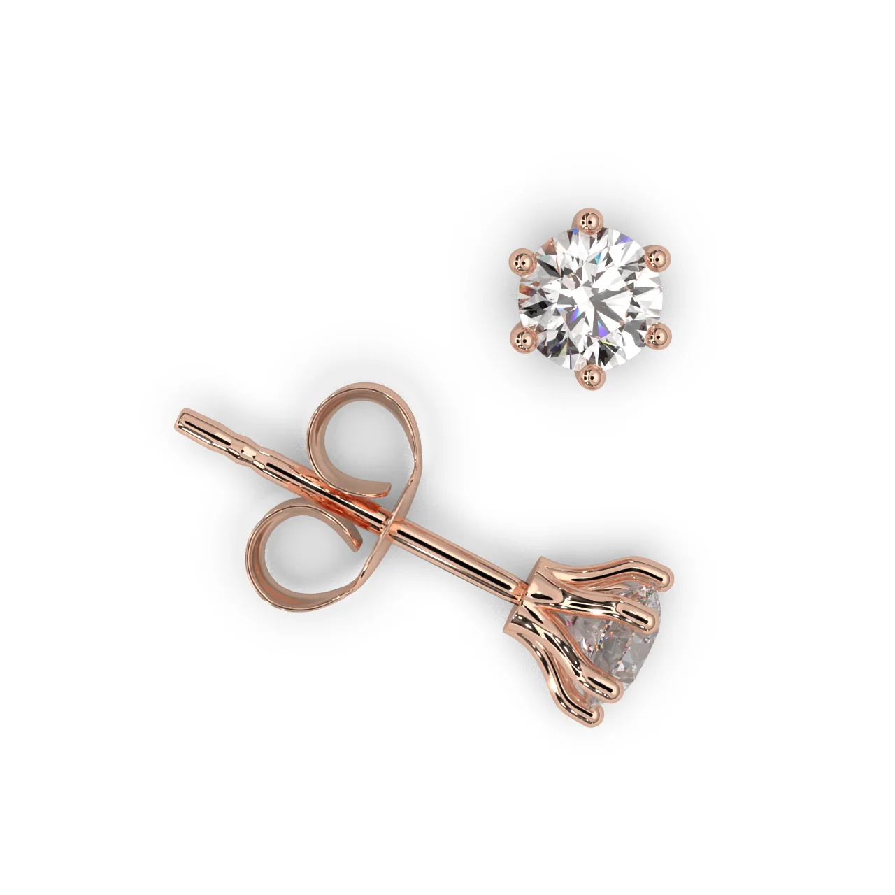 Round Lab Diamond Crow Stud Earrings - 1.00Ct - 2.00Ct - Image 8