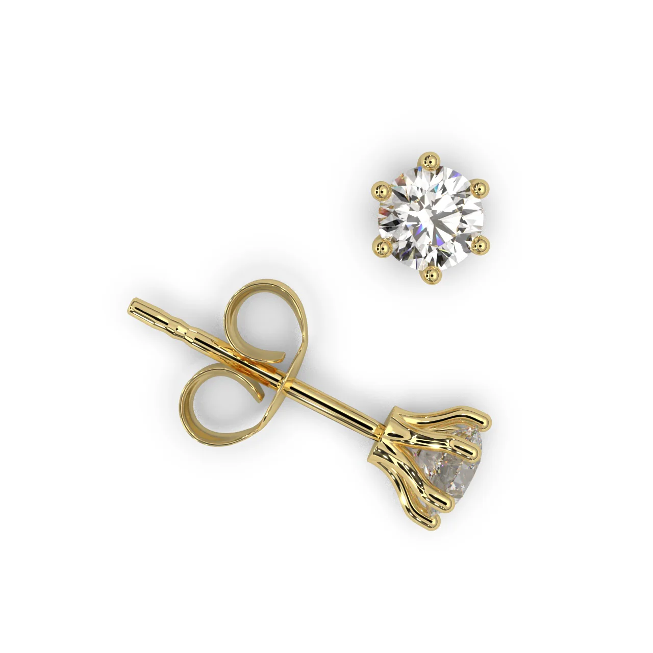 Round Lab Diamond Crow Stud Earrings - 1.00Ct - 2.00Ct - Image 9