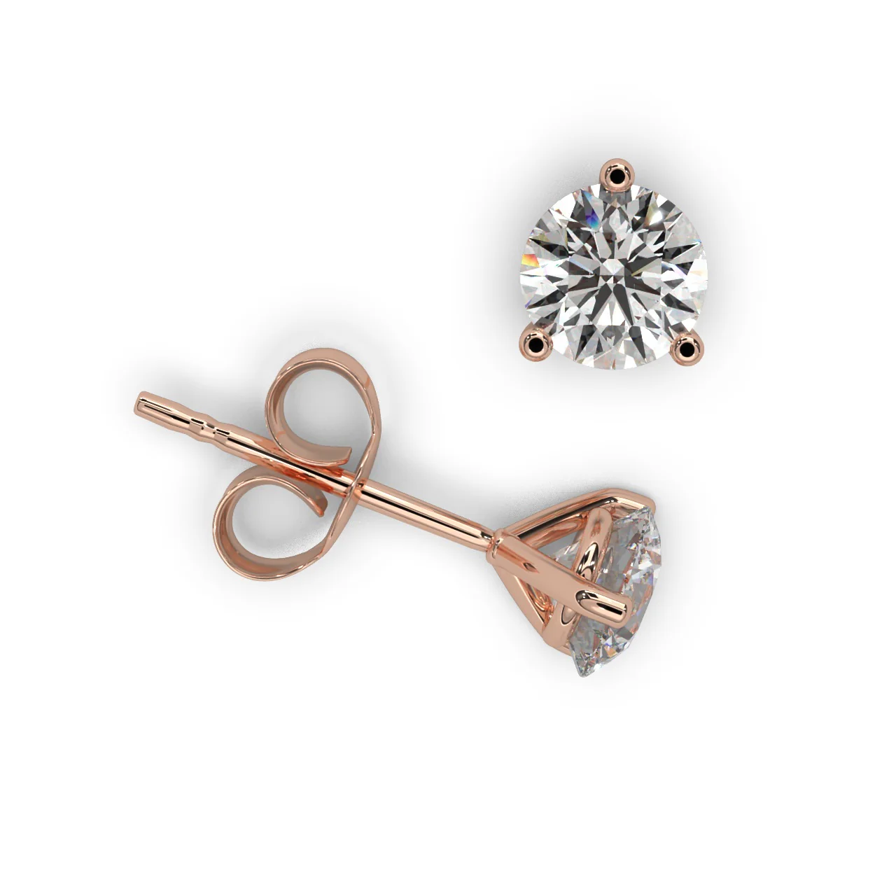 Round Lab Diamond Martini Stud Earrings - 1.00Ct - 2.00Ct - Image 8