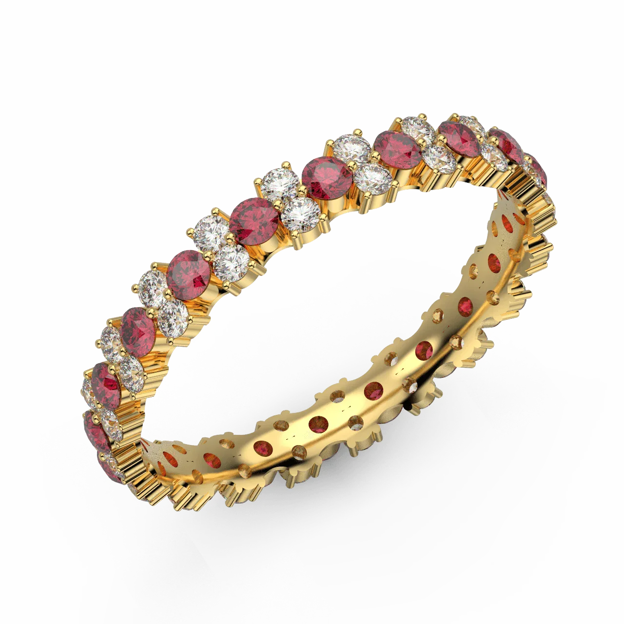 Ruby and Diamond Garland Full Eternity Ring 1.50Ct - Image 2