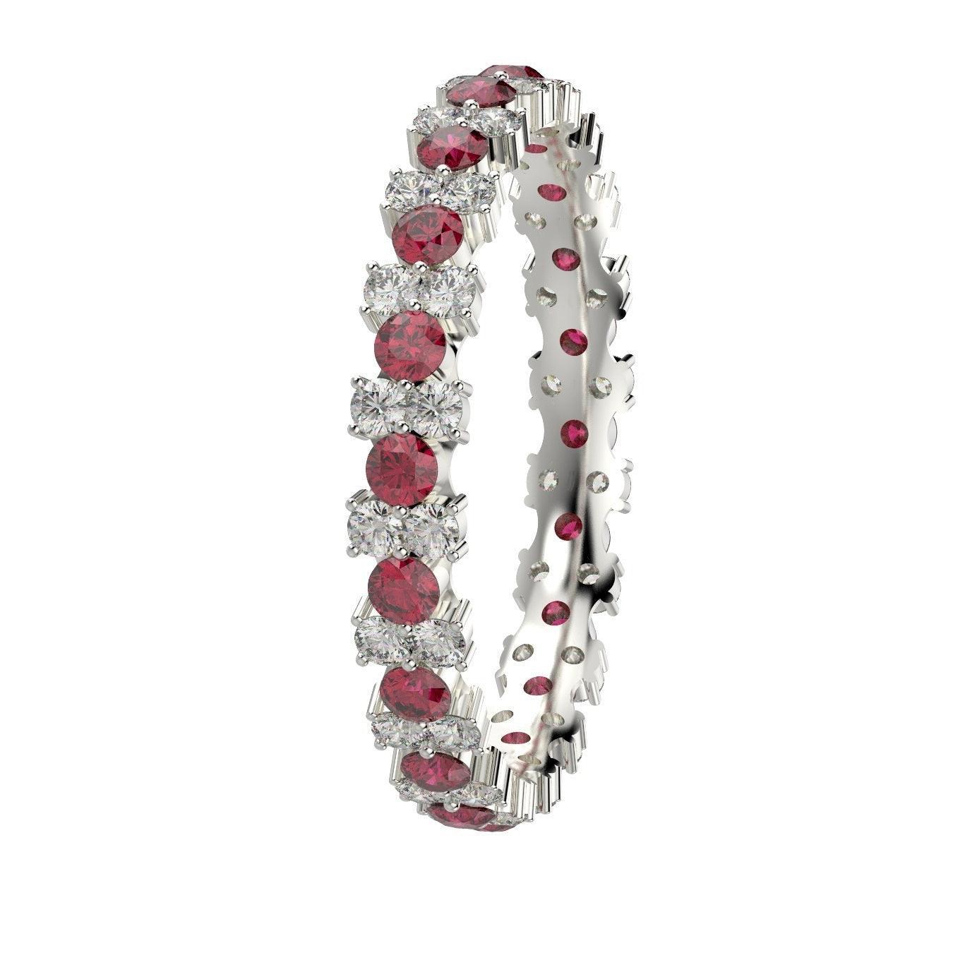 Ruby and Diamond Garland Full Eternity Ring 1.50Ct - Image 3