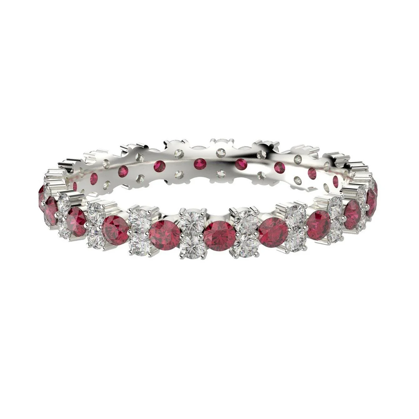 Ruby and Diamond Garland Full Eternity Ring 1.50Ct - Image 4