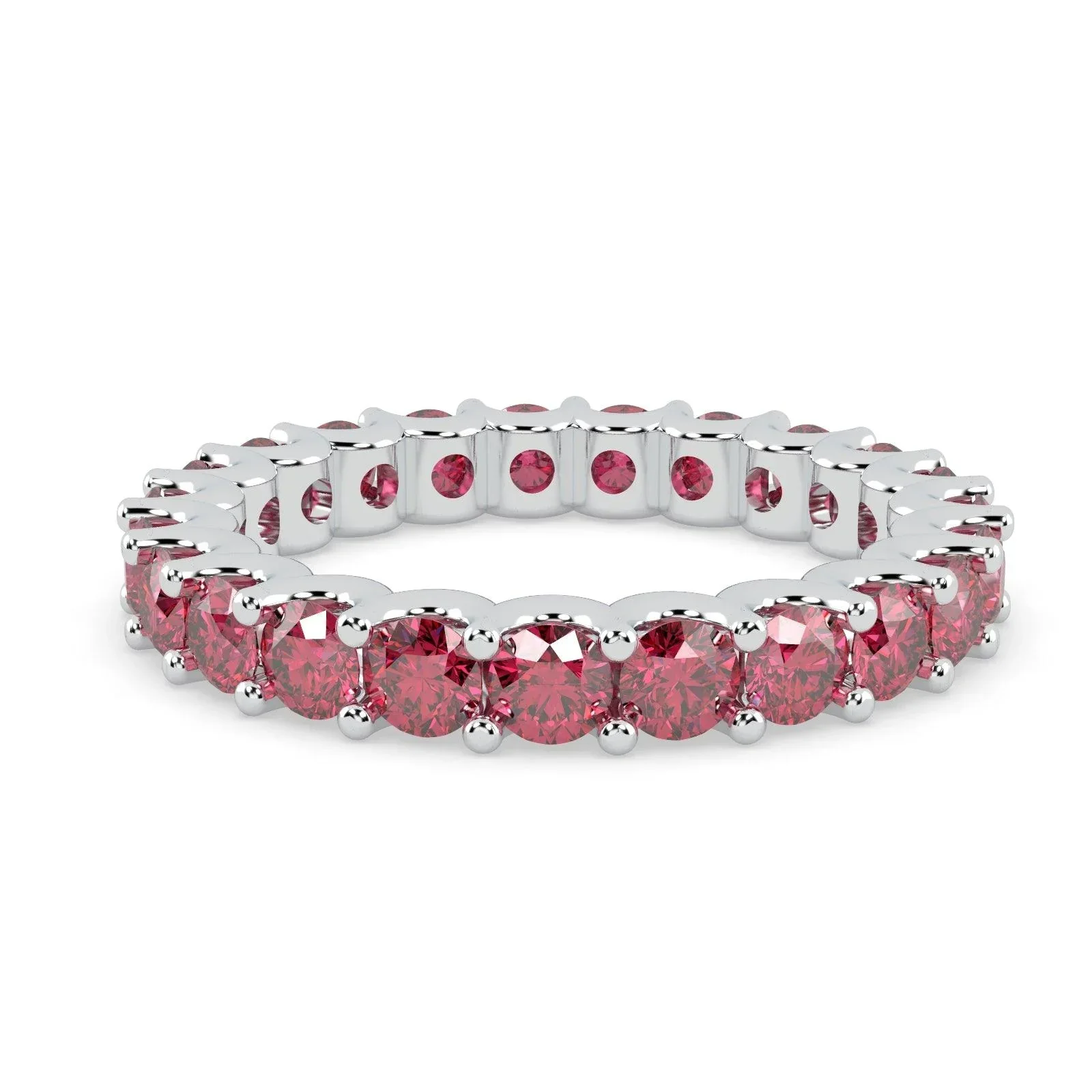 Ruby U Prong Full Eternity Ring in Hallmarked Gold - Image 3