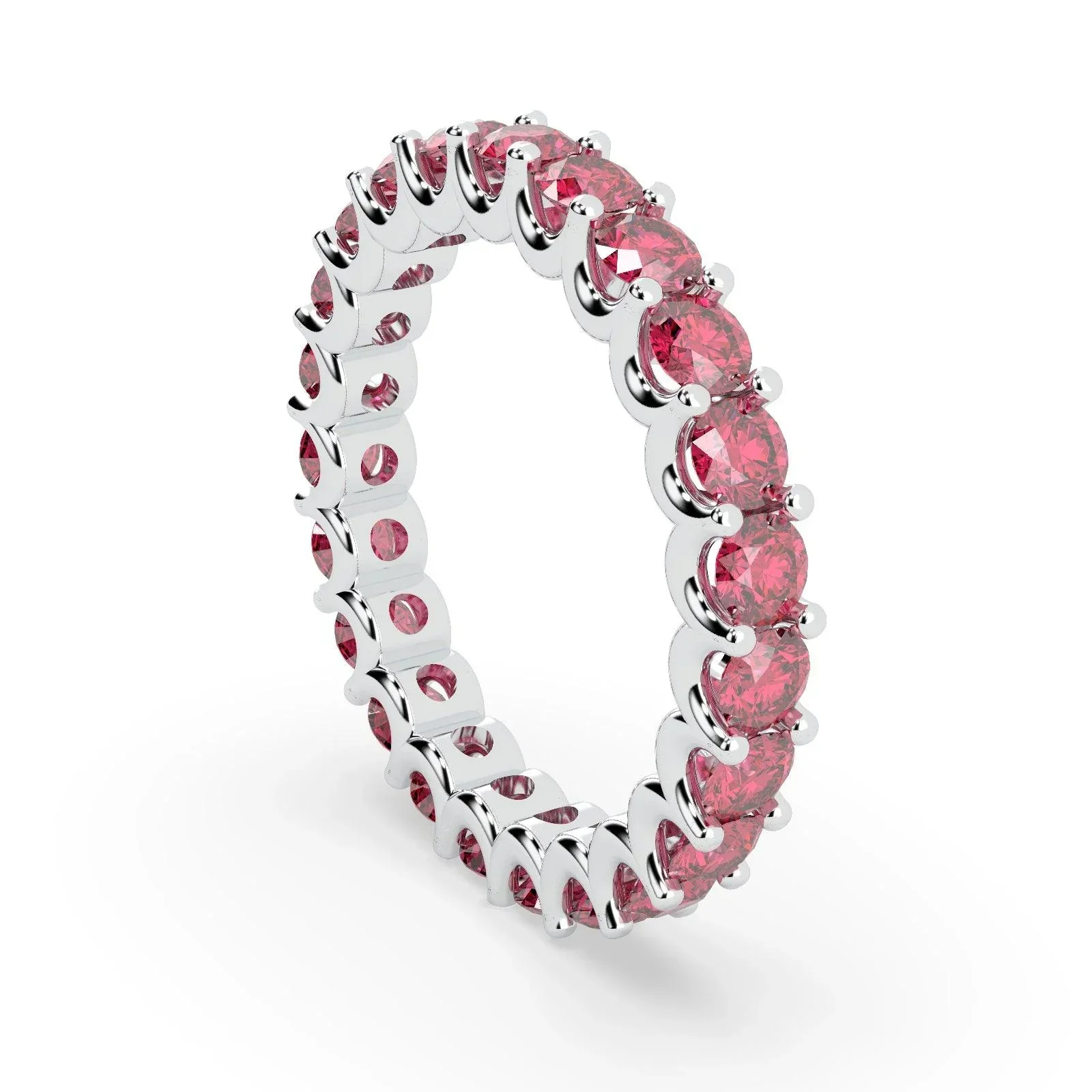 Ruby U Prong Full Eternity Ring in Hallmarked Gold - Image 4