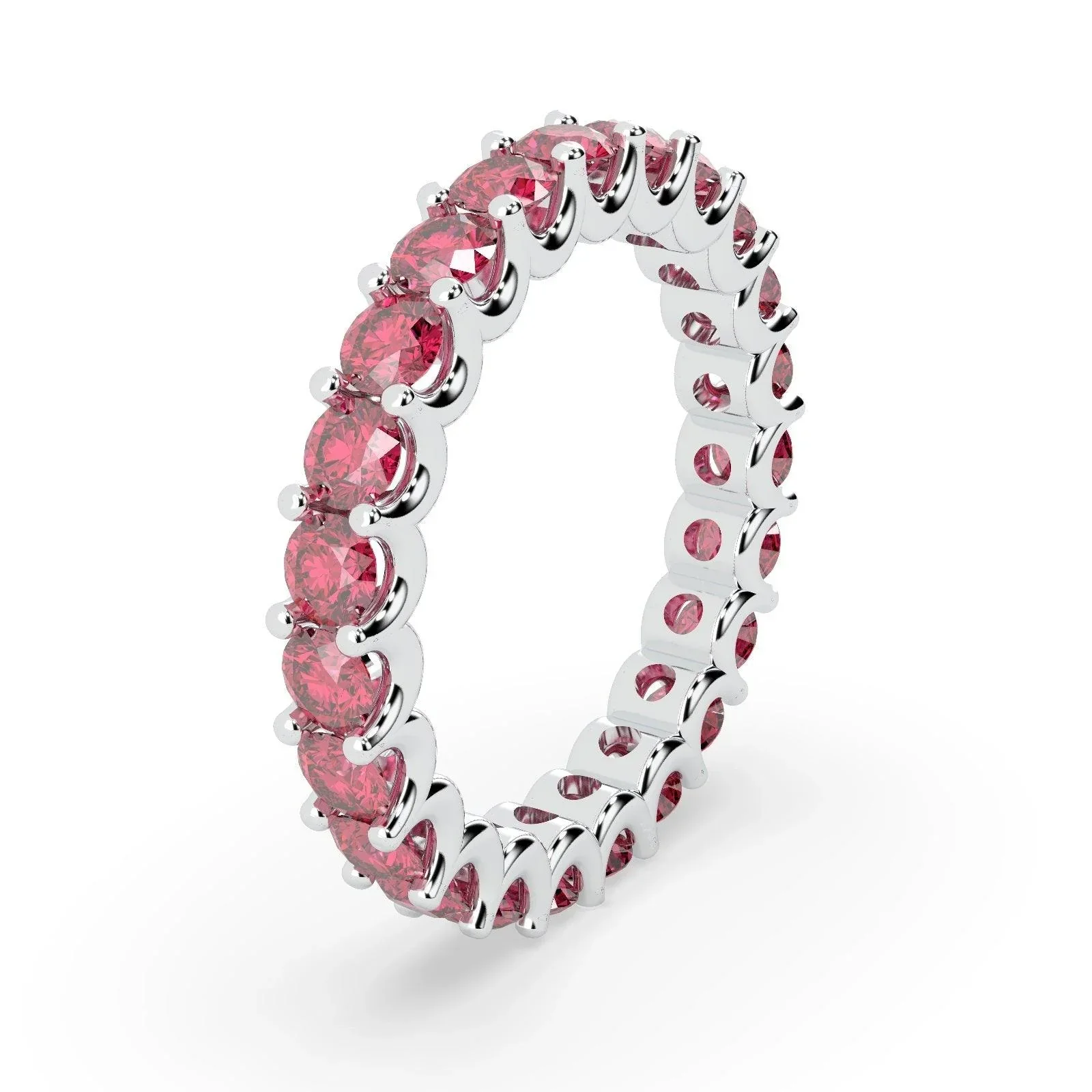 Ruby U Prong Full Eternity Ring in Hallmarked Gold - Image 5