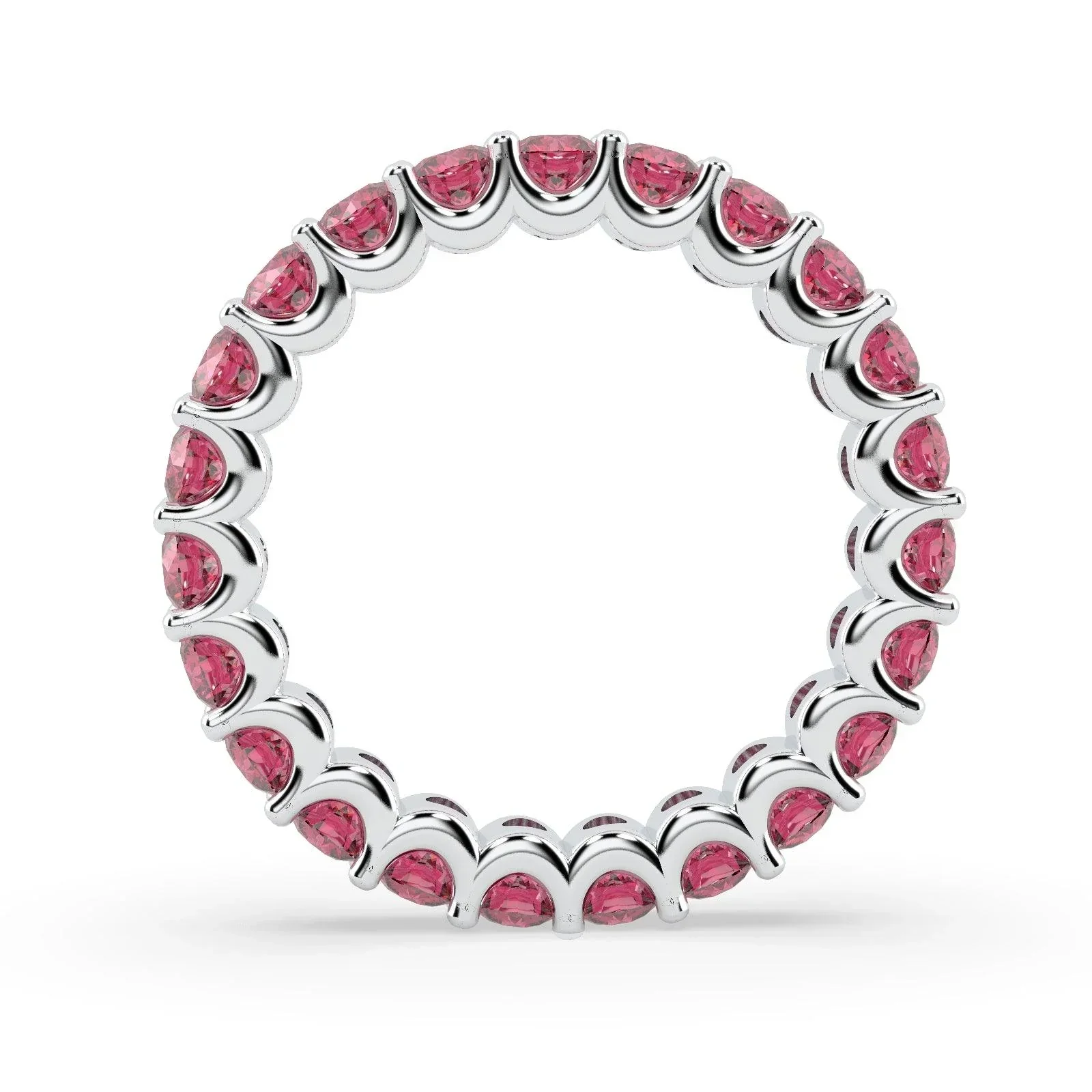 Ruby U Prong Full Eternity Ring in Hallmarked Gold - Image 6