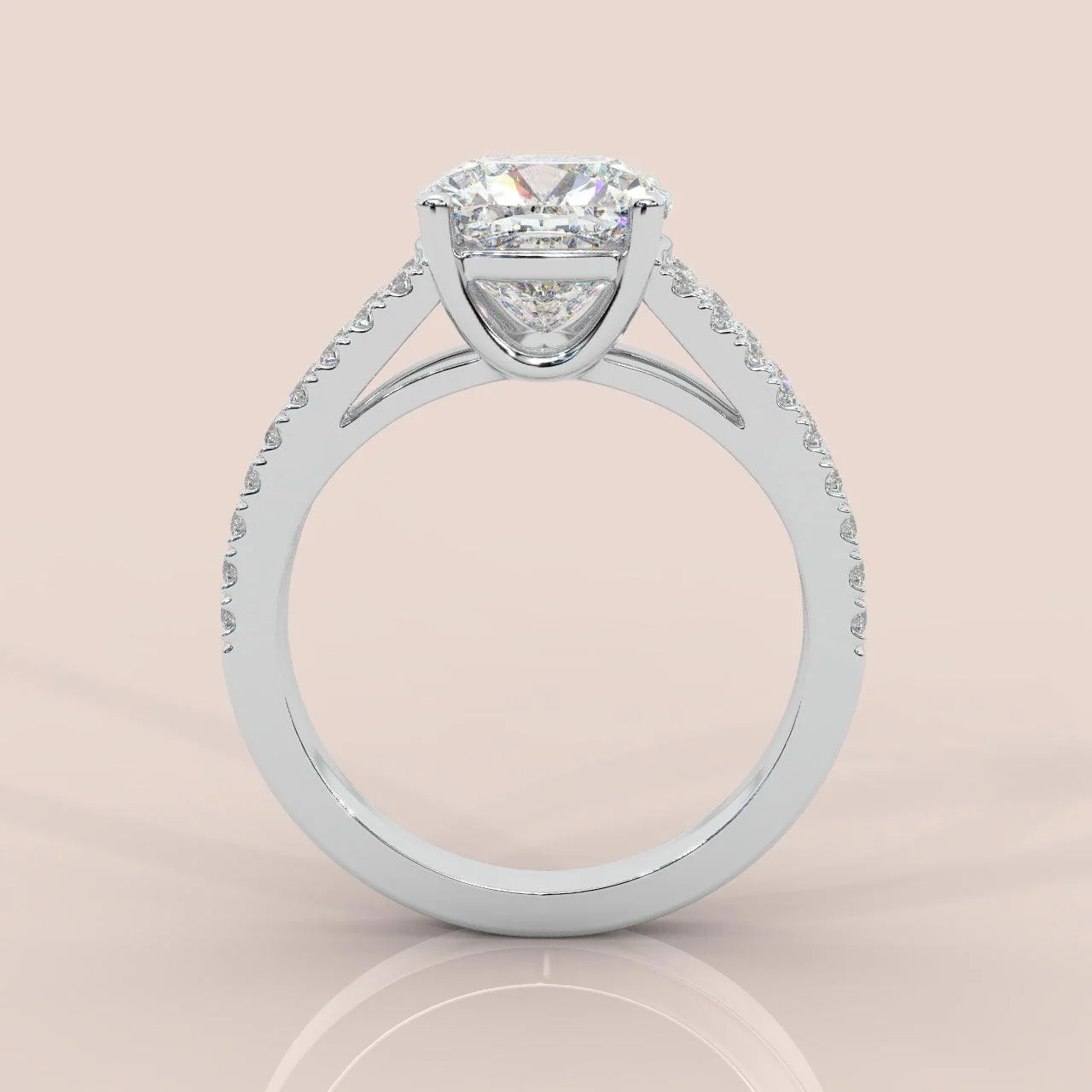Sale ! 4.50Ct E/VS Cushion Diamond Split Shank Engagement Ring Platinum - Image 4