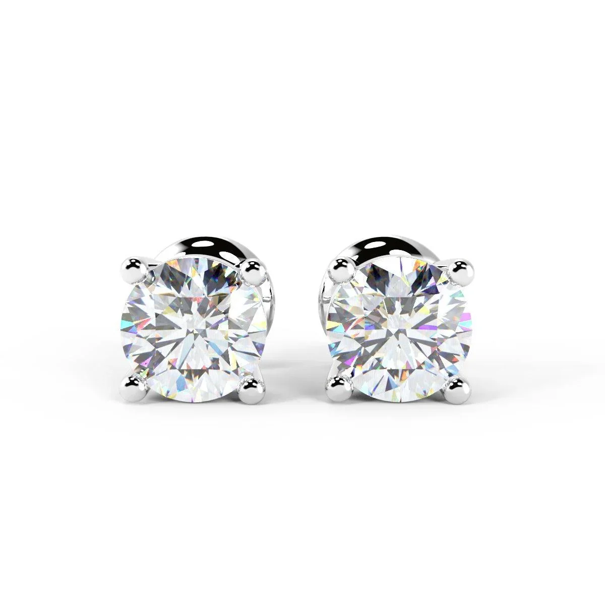GIA Certified G/VS 1.12ct Natural Round Diamond Stud Earring for Women's in Platinum - Image 7