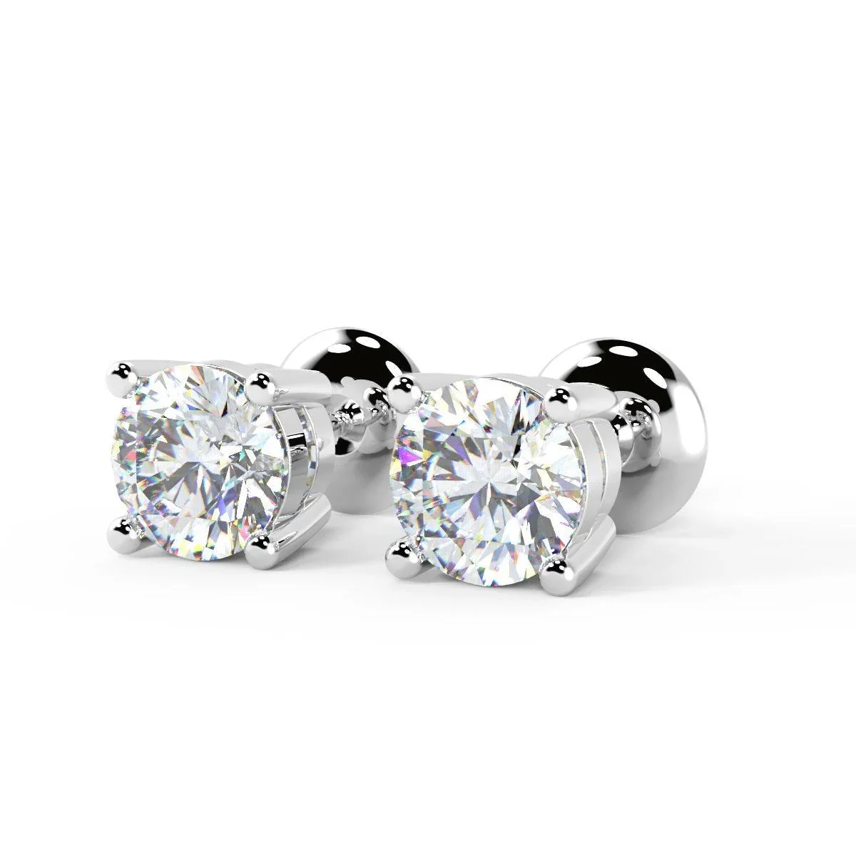 GIA Certified G/VS 1.12ct Natural Round Diamond Stud Earring for Women's in Platinum - Image 8