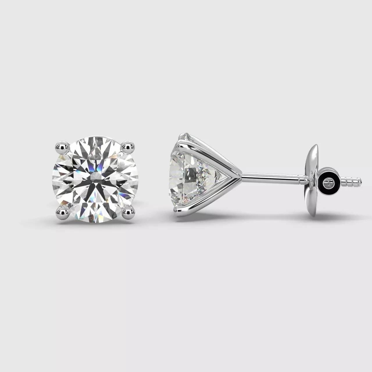 Premium GIA Certified 100% Natural Round Diamond Platinum Stud Earrings 1.00ct - Image 6