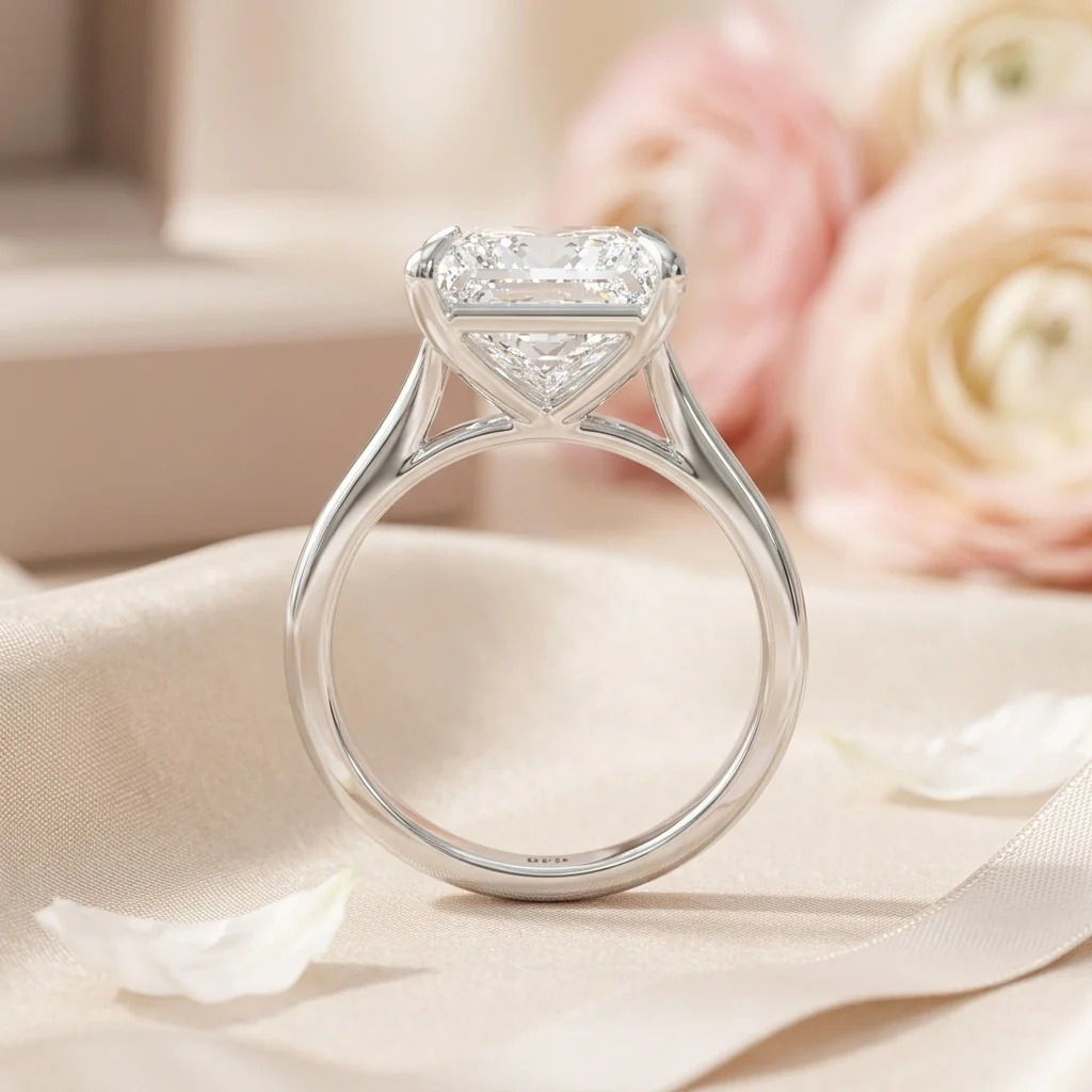 SALE – IGI Certified F/VS 3.00CT–5.00CT Princess Diamond Solitaire Engagement Ring - Image 7