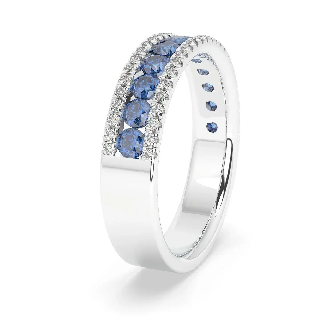 Sapphire and Diamond Designer Half Eternity Ring 1.50Ct - Image 4