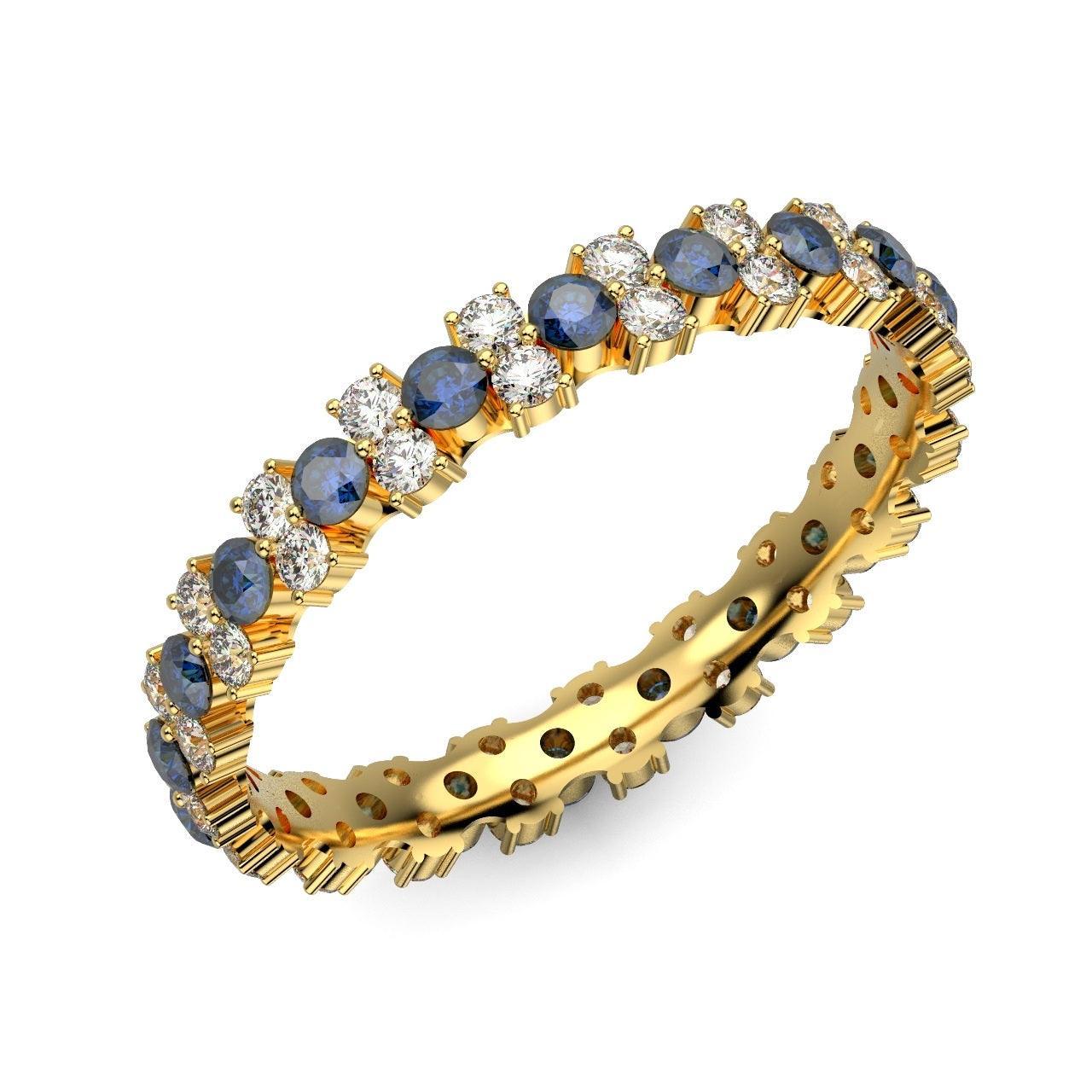 Sapphire and Diamond Garland Full Eternity Ring 1.50Ct - Image 2