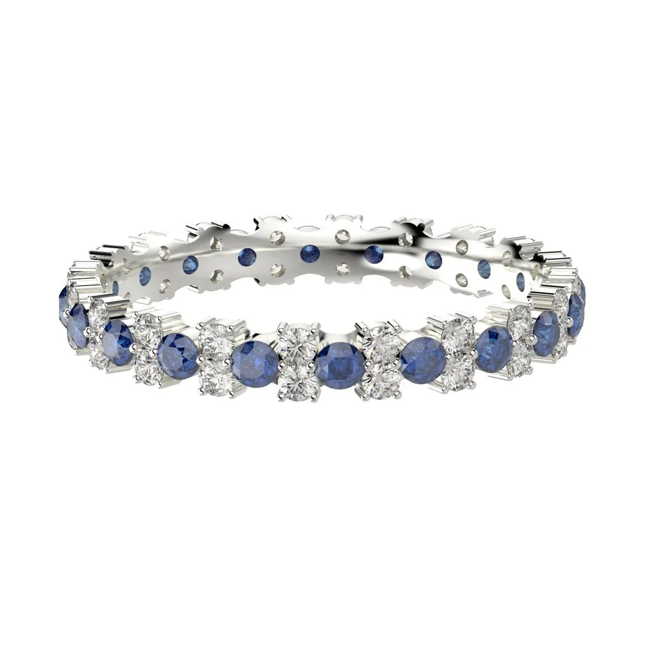 Sapphire and Diamond Garland Full Eternity Ring 1.50Ct - Image 4