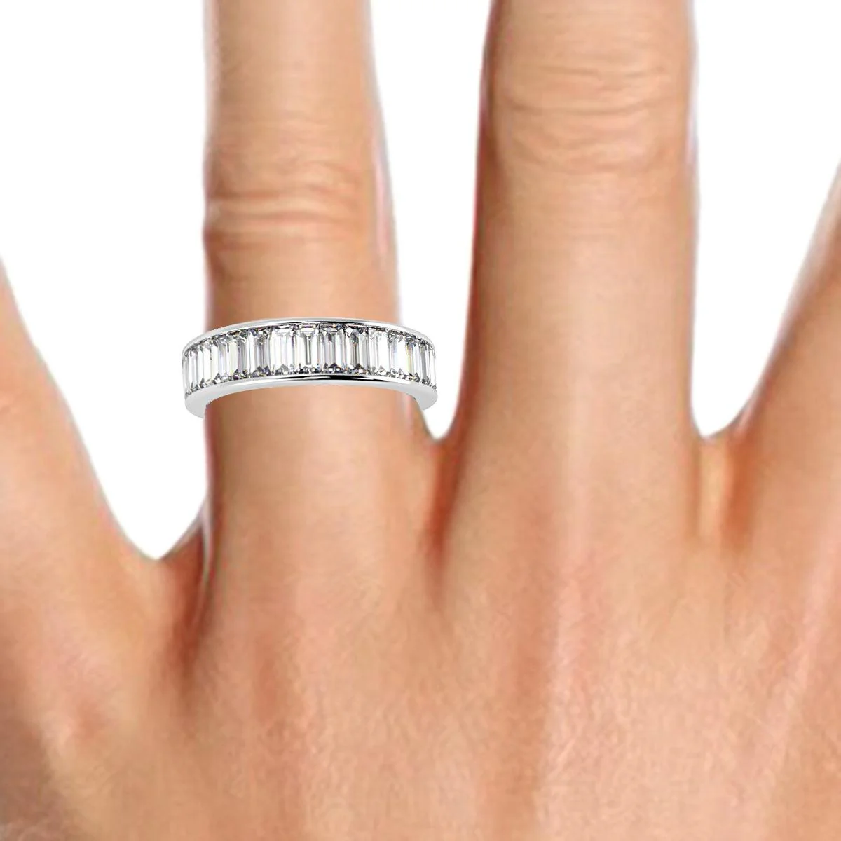 Special Deal..! 1.00 Ct D/VS Baguette Diamond Full Eternity Ring in Hallmarked 18k Gold - Image 6