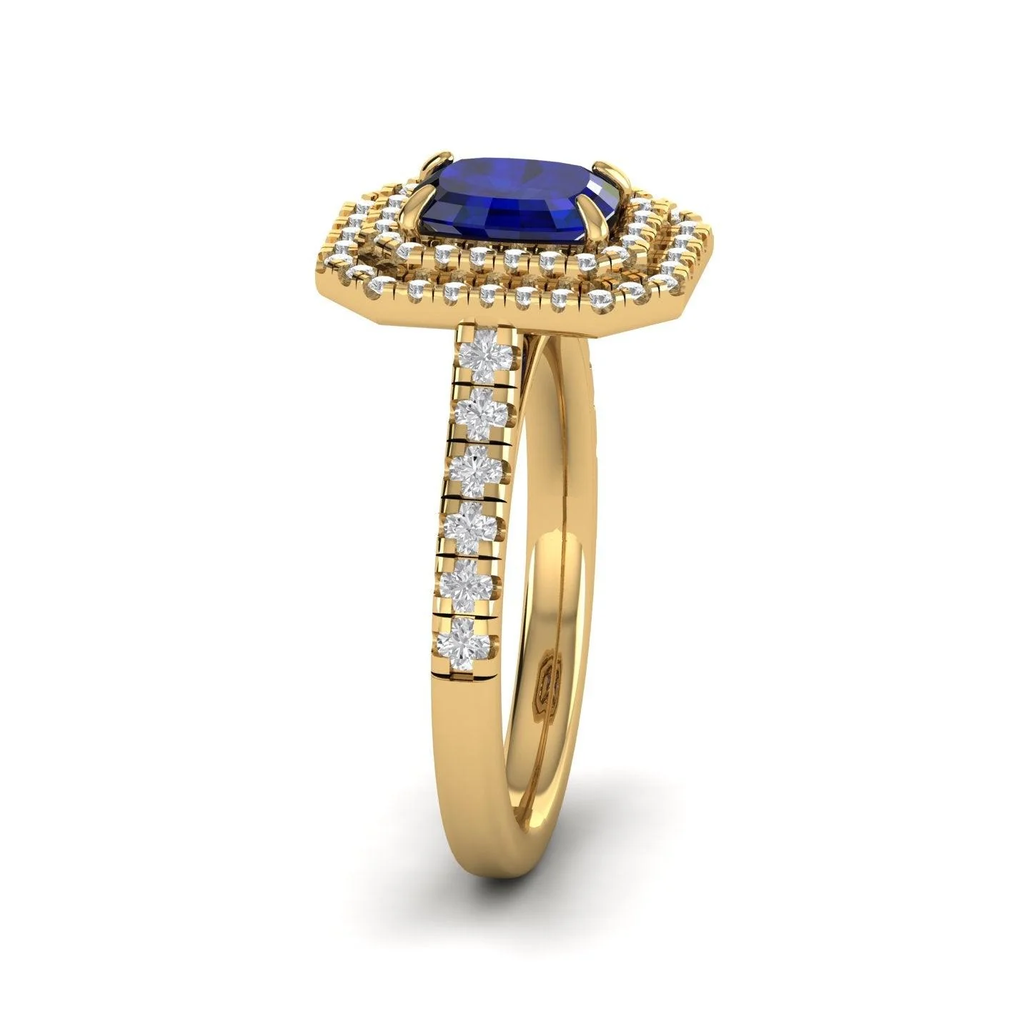 Special Deal..! 2.50Ct Tanzanite Long Cushion & Diamond Double Halo Engagement Ring - Image 6