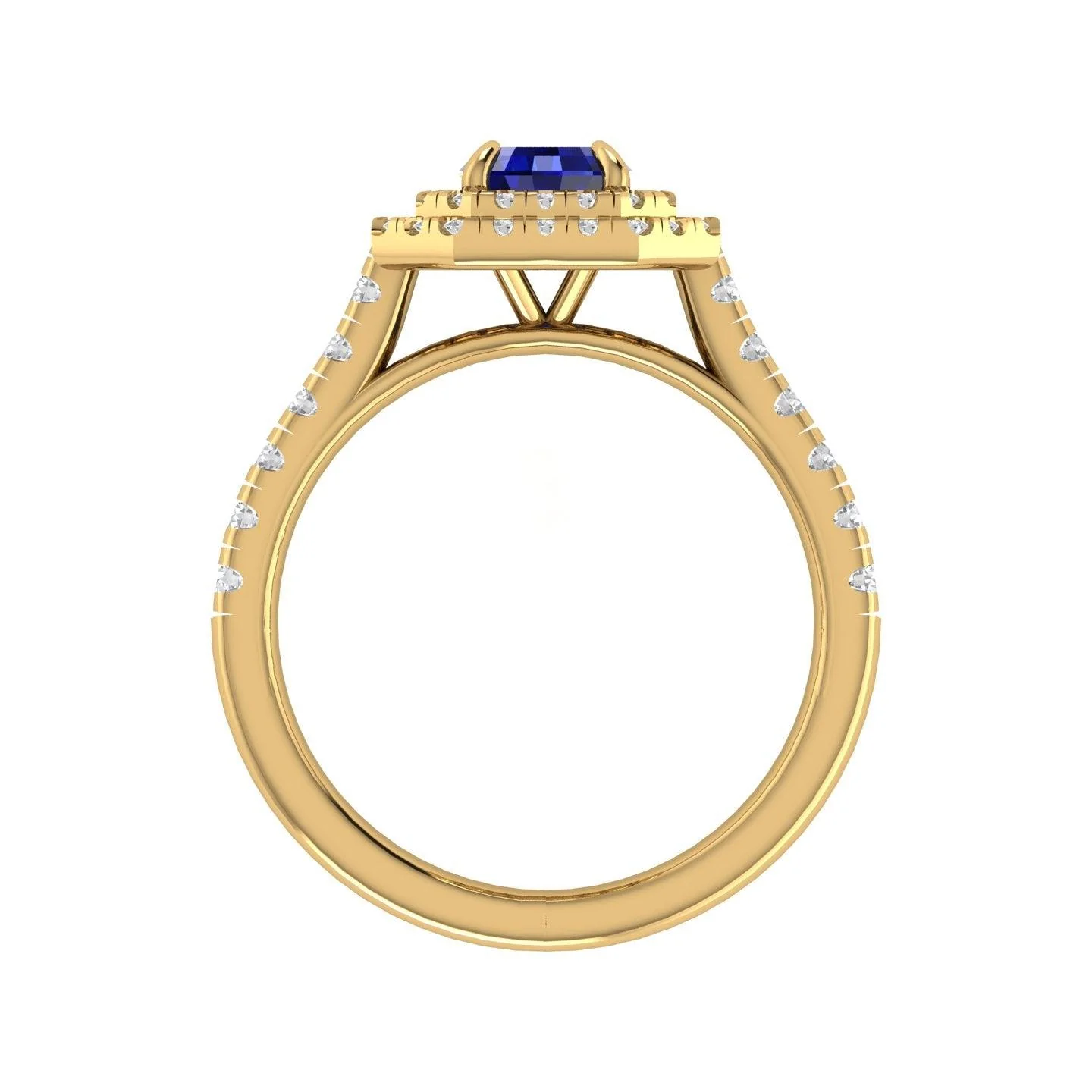 Special Deal..! 2.50Ct Tanzanite Long Cushion & Diamond Double Halo Engagement Ring - Image 9