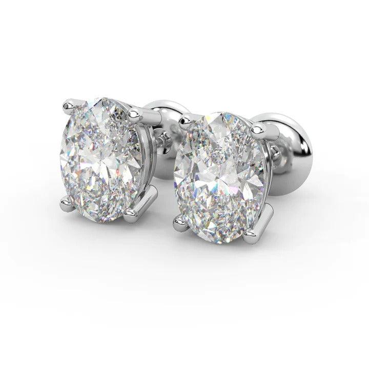 Special Gift ! 1.10Ct D/VS Oval Cut Diamond Stud Earrings In 18K White Gold - Image 4