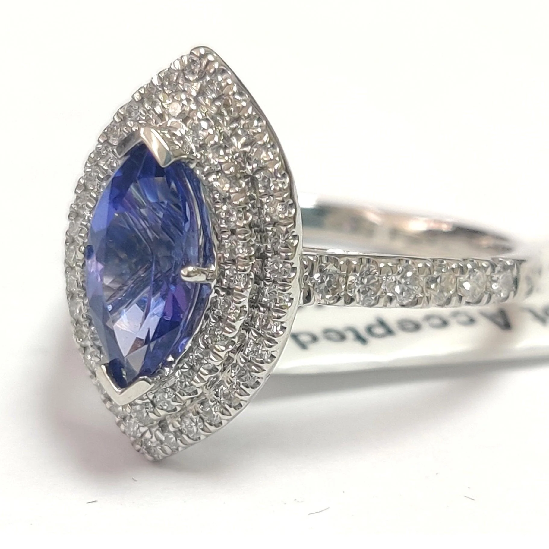 Special Offer ! 1.75Ct Tanzanite & Diamond Double Halo Engagement Ring In Heavy Platinum / 18k White Gold - Image 8