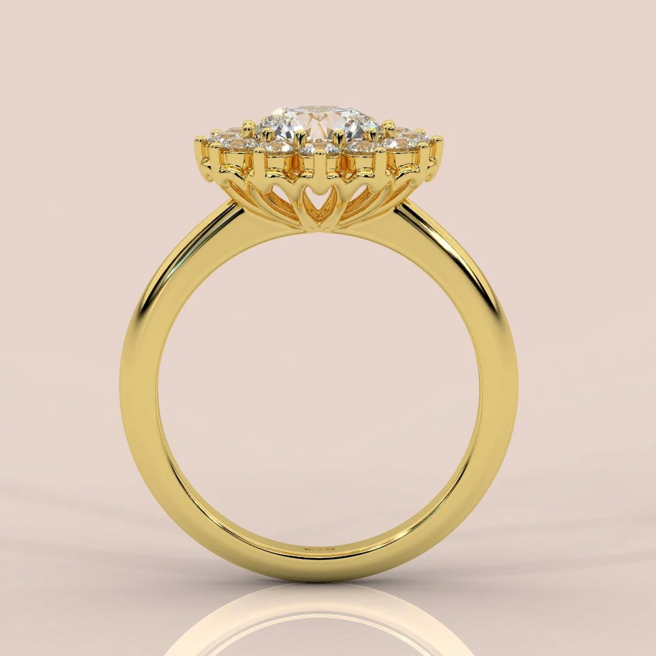 Special Offer ! VVS Quality 3.00Carat Round Diamond Cluster Engagement Ring in 18k Yellow Gold - Image 3