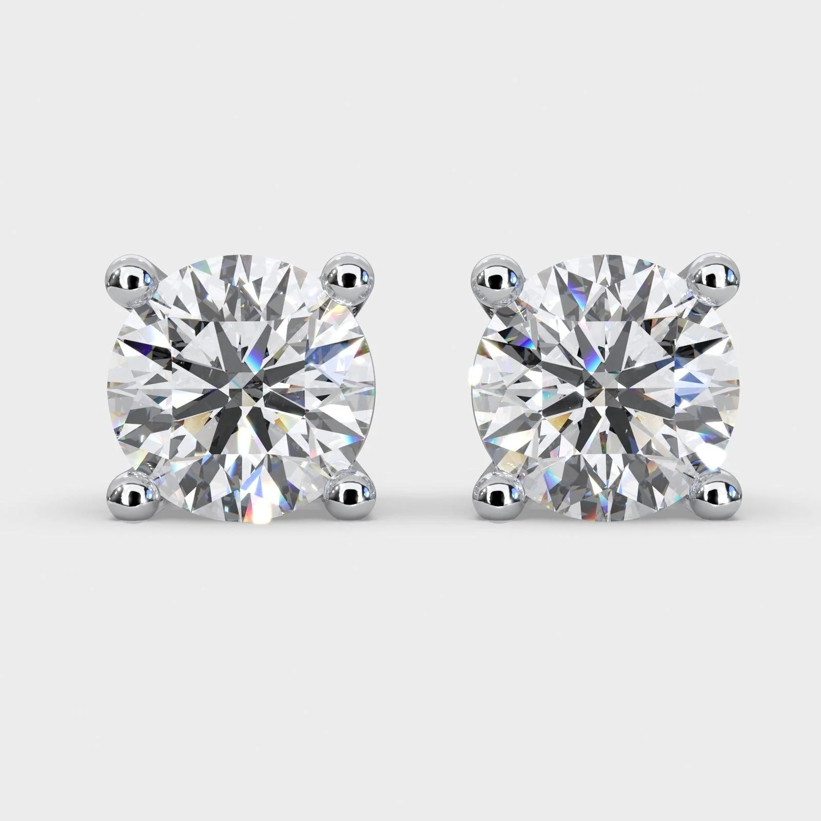 5.00ct Round Lab Diamond Stud Earrings – Platinum, E-G/VS (IGI Certified)
