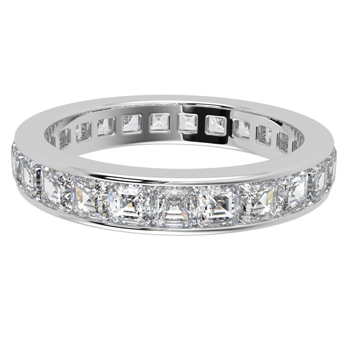 Special Offer ! Platinum D/VS Asscher Diamond Full Eternity Ring for Women's - 2.00Ct - Image 3