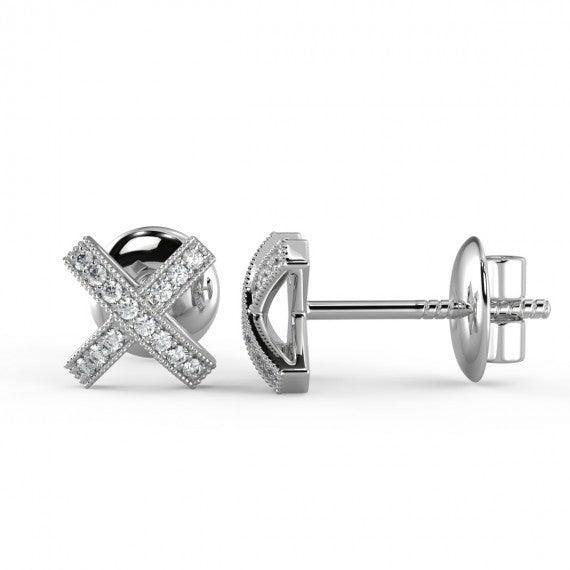 The Diamond Kiss Studs Earrings in 18K Gold - Image 3