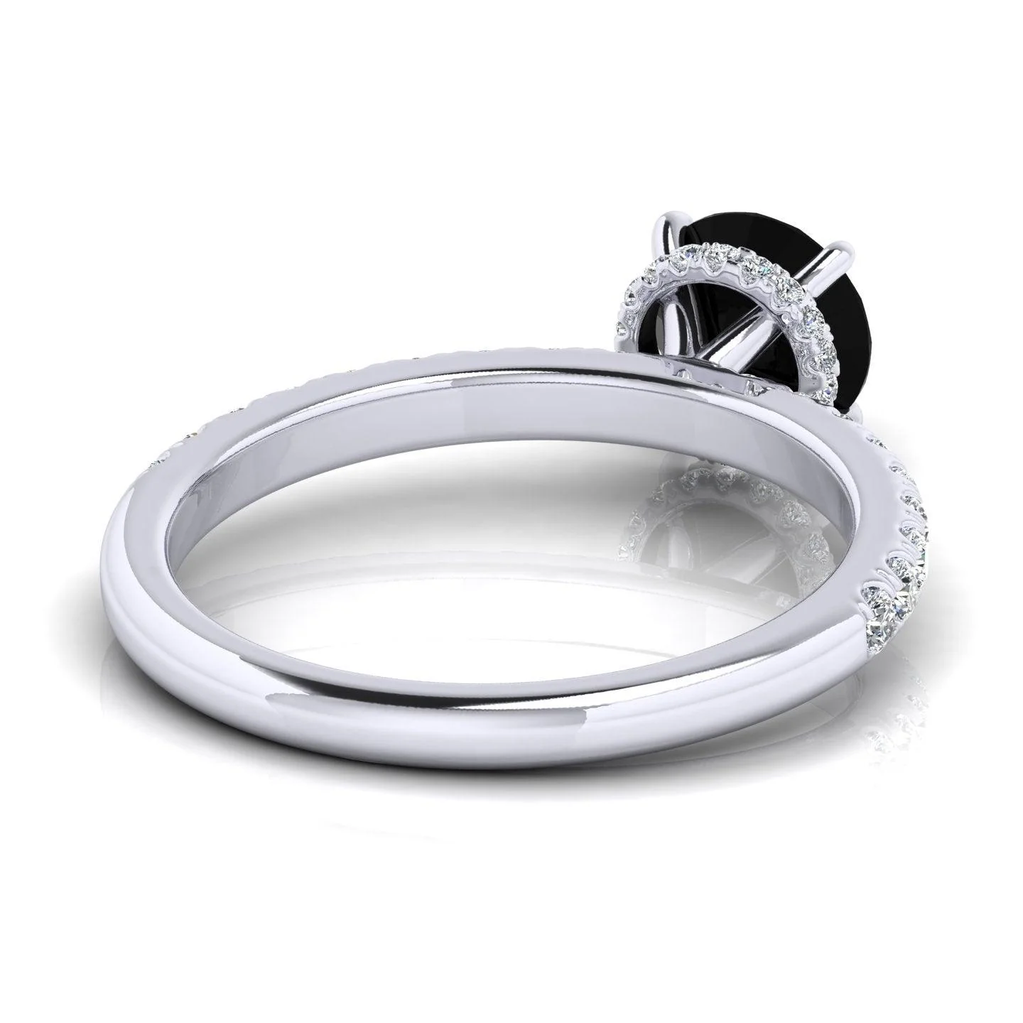 0.95 Carat Black Diamond Hidden Halo Engagement Ring Uk Hallmarked - Image 7