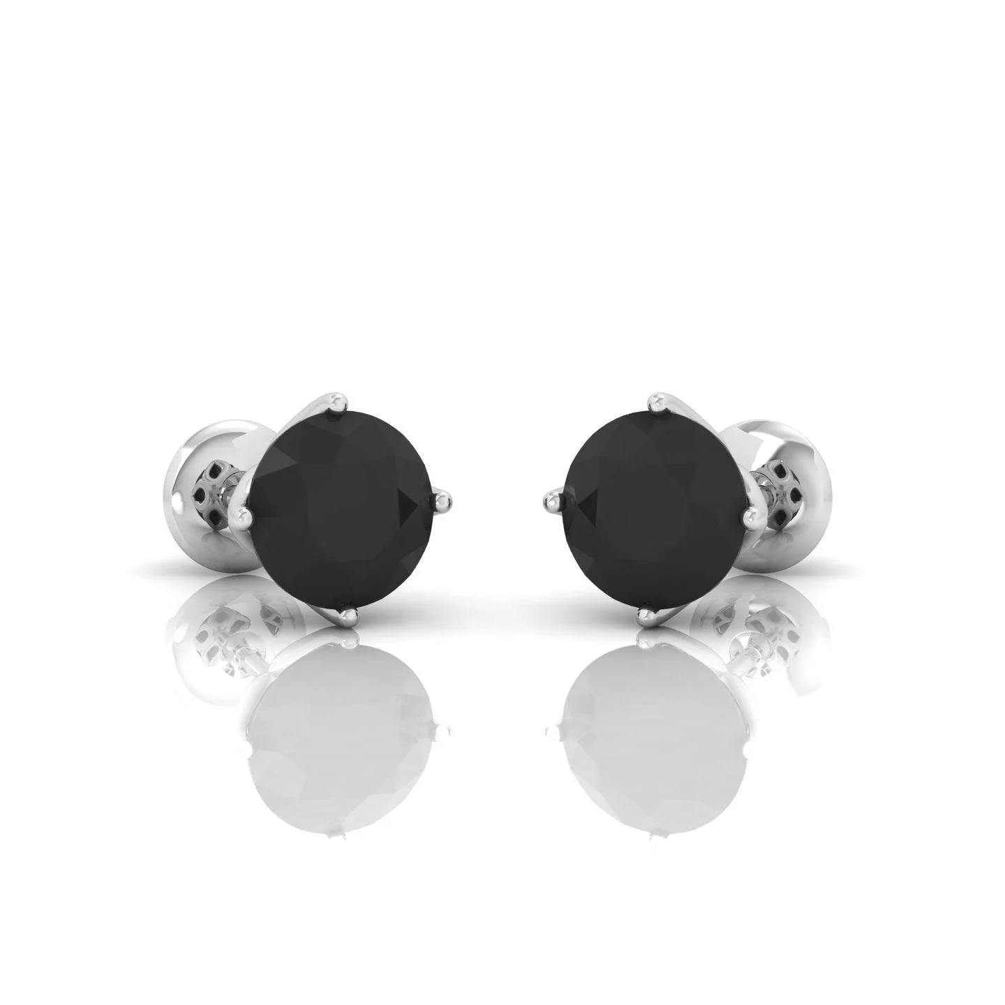 1.00 Carat Black Diamond Women's Stud Earrings - Image 5
