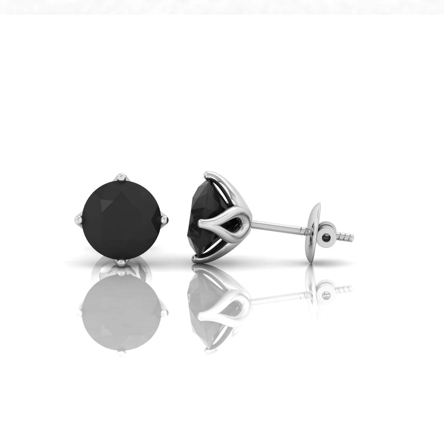 1.00 Carat Black Diamond Women's Stud Earrings - Image 6