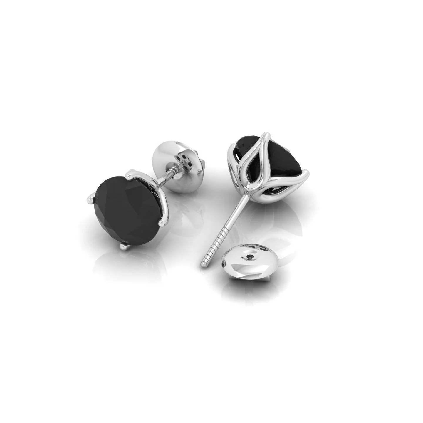 1.00 Carat Black Diamond Women's Stud Earrings - Image 7